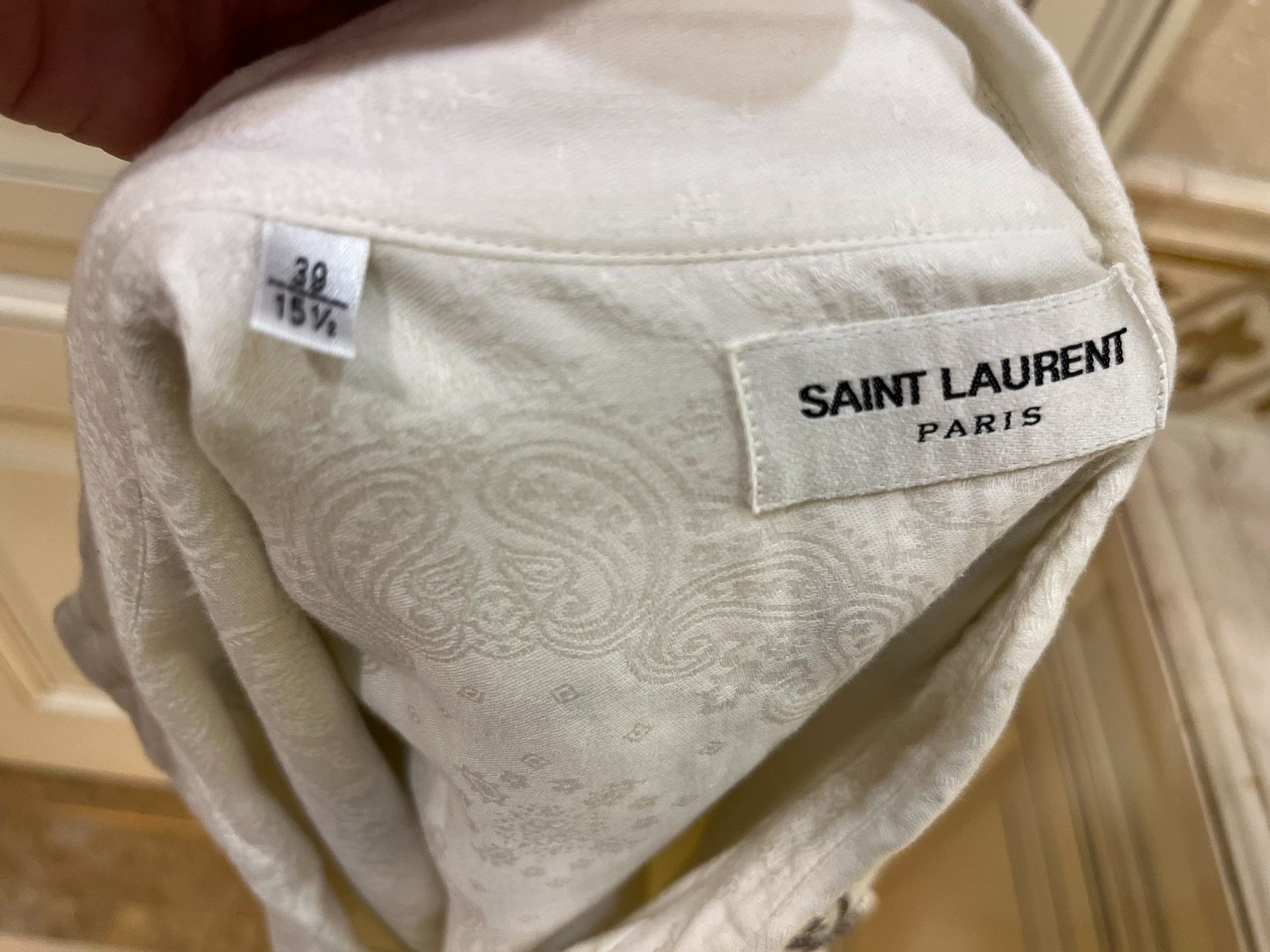 Saint Laurent Paris Saint Laurent Metallic Floral Short Sleeve Shirt Size US M / EU 48-50 / 2 - 2 Thumbnail