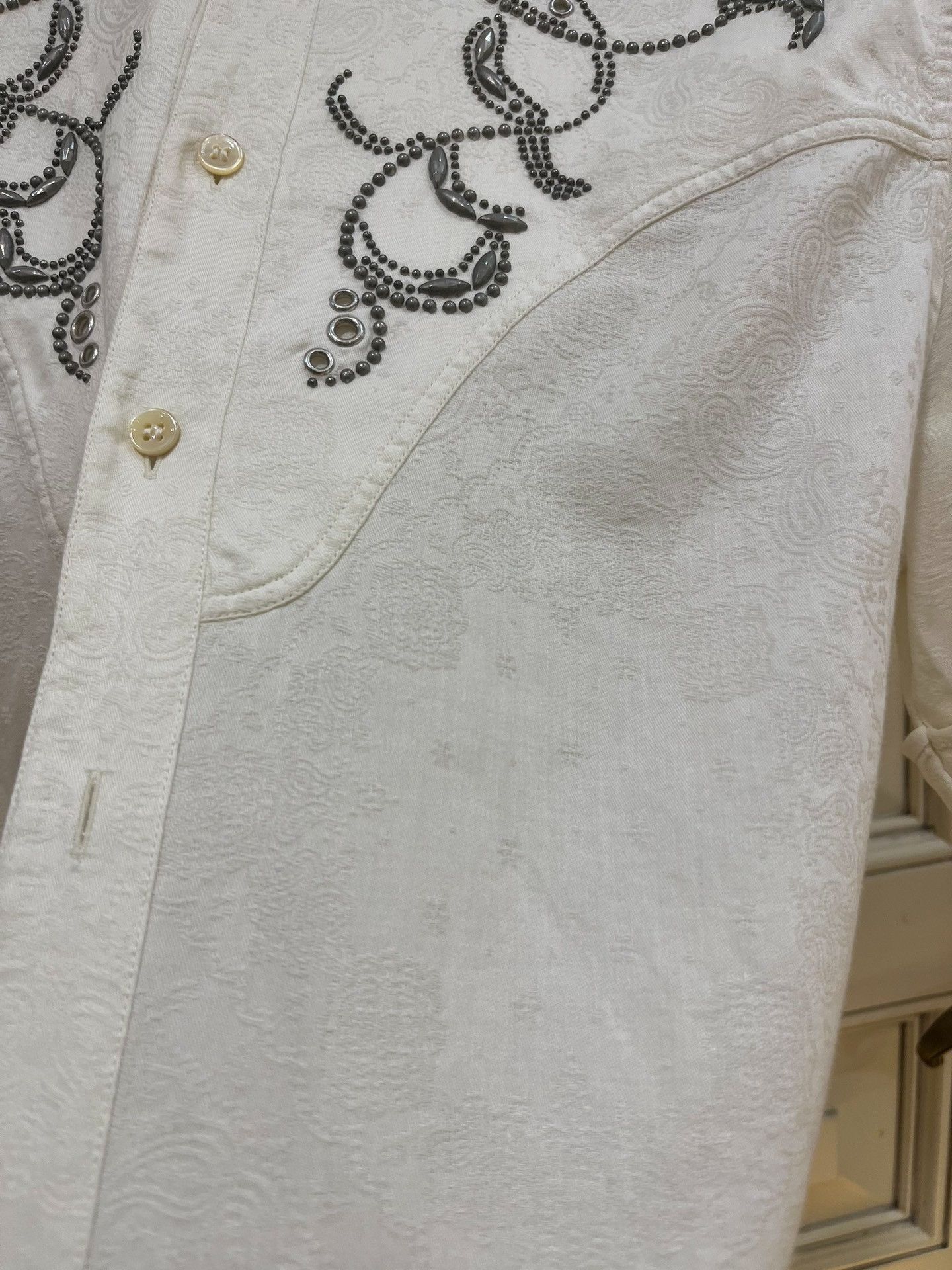 Saint Laurent Paris Saint Laurent Metallic Floral Short Sleeve Shirt Size US M / EU 48-50 / 2 - 4 Thumbnail