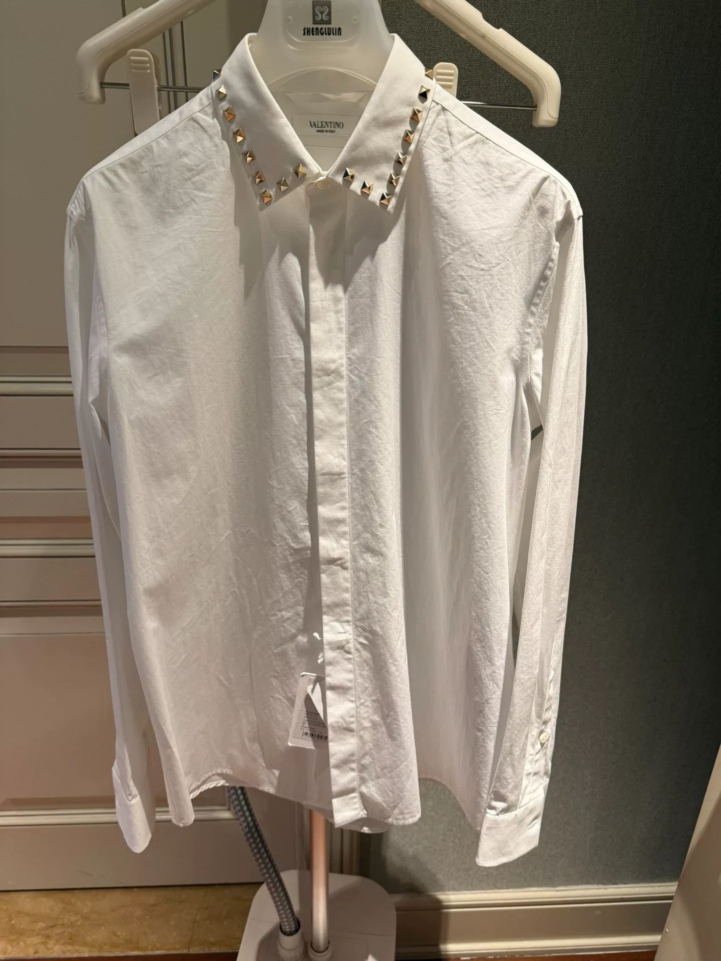 Valentino Valentino Rockstud White Shirt Size US M / EU 48-50 / 2 - 7 Thumbnail