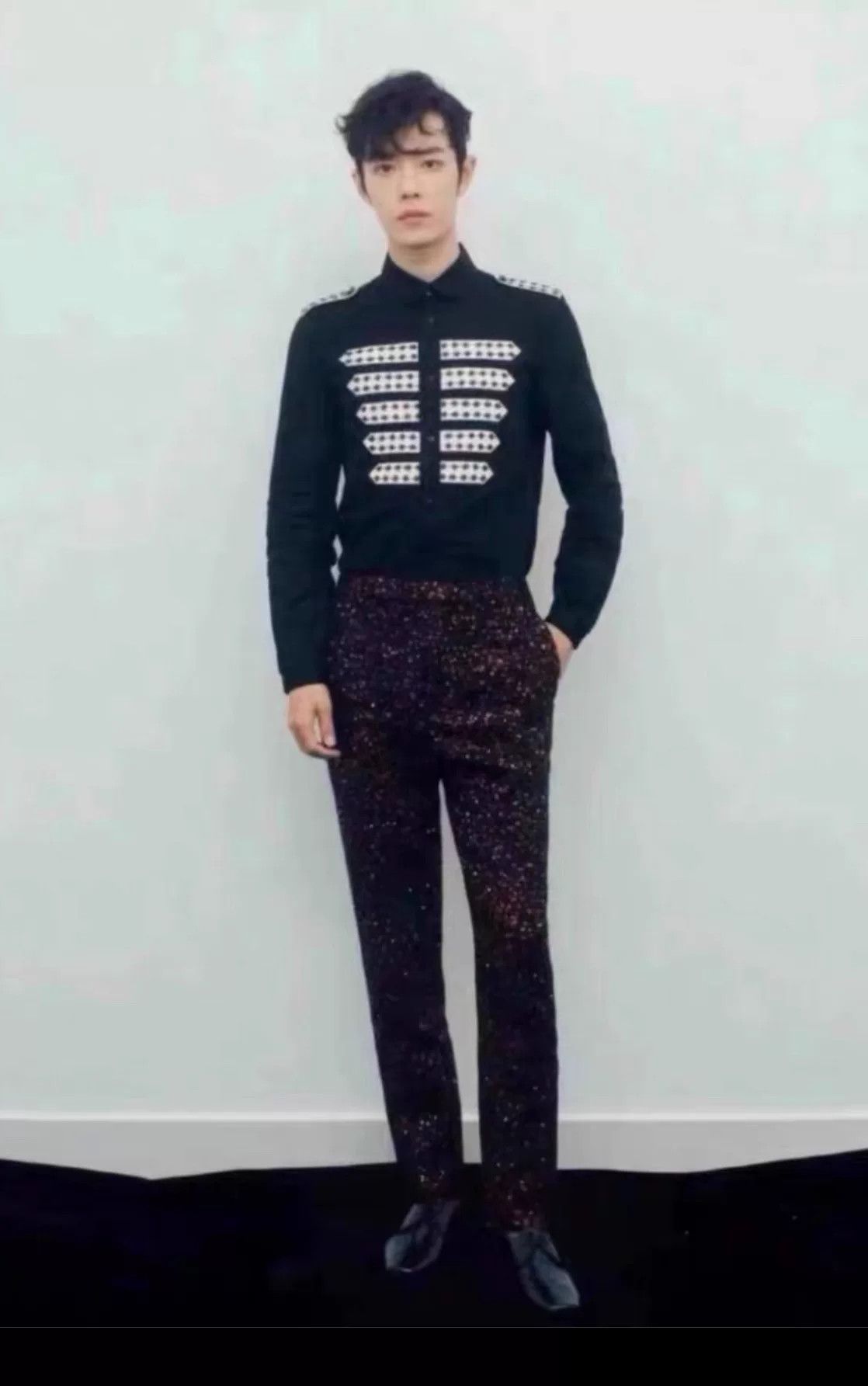 Saint Laurent Paris Saint Laurent YSL Black Striped Military Shirt Size US M / EU 48-50 / 2 - 9 Thumbnail