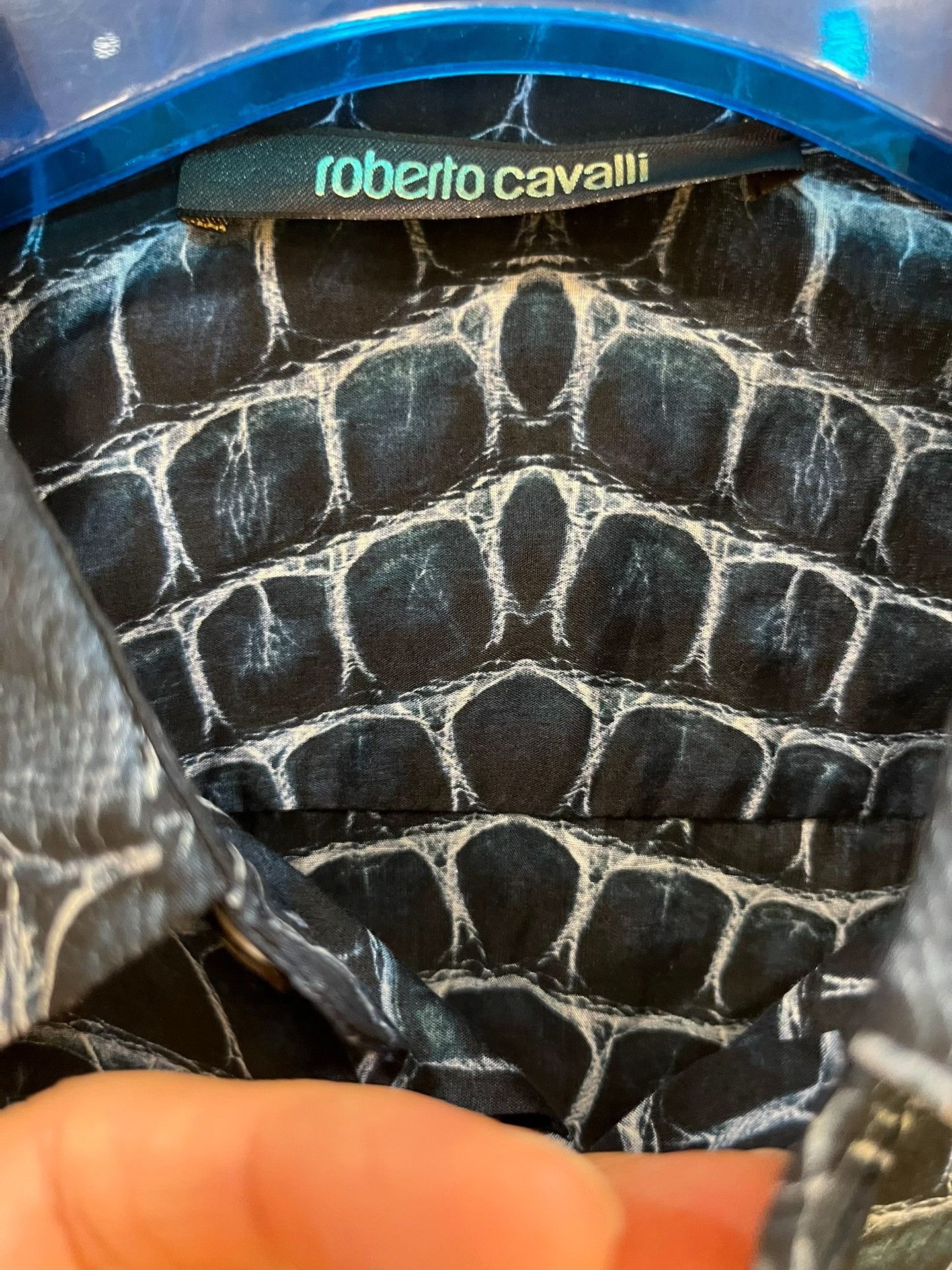 Roberto Cavalli Roberto Cavalli Crocodile Print Cotton Shirt Size US M / EU 48-50 / 2 - 2 Thumbnail