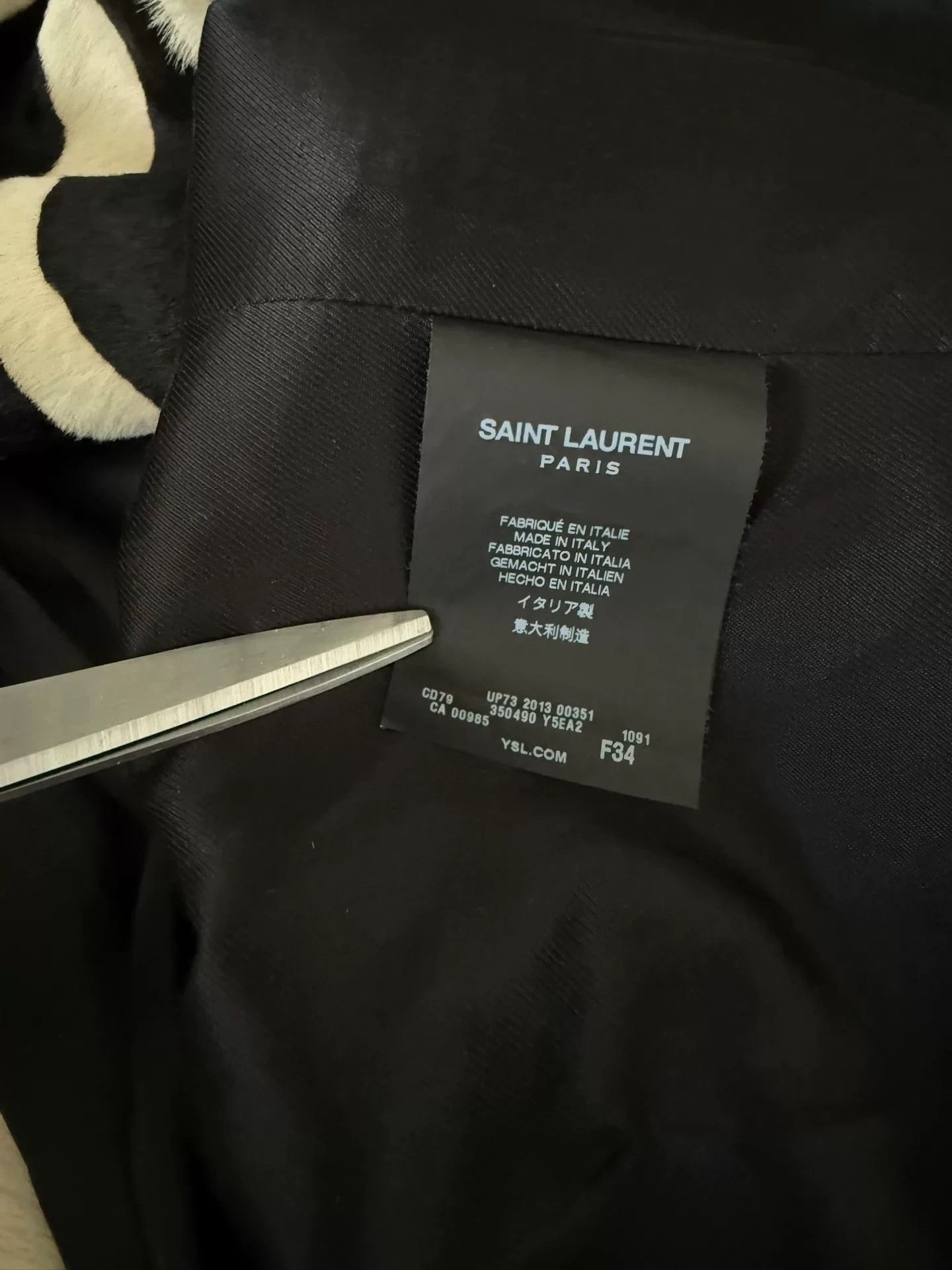 Saint Laurent Paris Saint Laurent Black Leather Jacket Zebra Collar Size US M / EU 48-50 / 2 - 6 Thumbnail