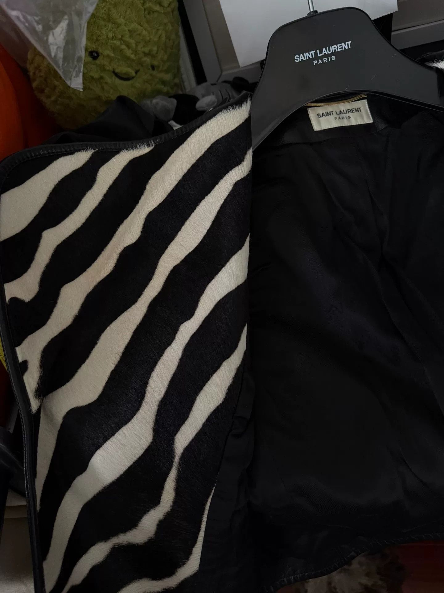 Saint Laurent Paris Saint Laurent Black Leather Jacket Zebra Collar Size US M / EU 48-50 / 2 - 5 Thumbnail