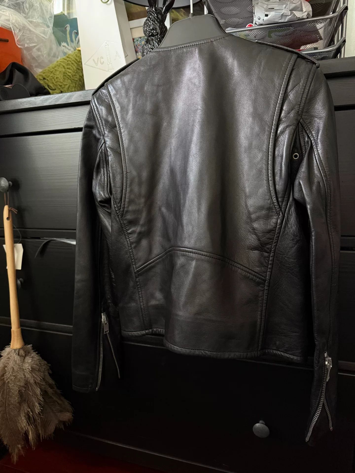 Saint Laurent Paris Saint Laurent Black Leather Jacket Zebra Collar Size US M / EU 48-50 / 2 - 3 Thumbnail