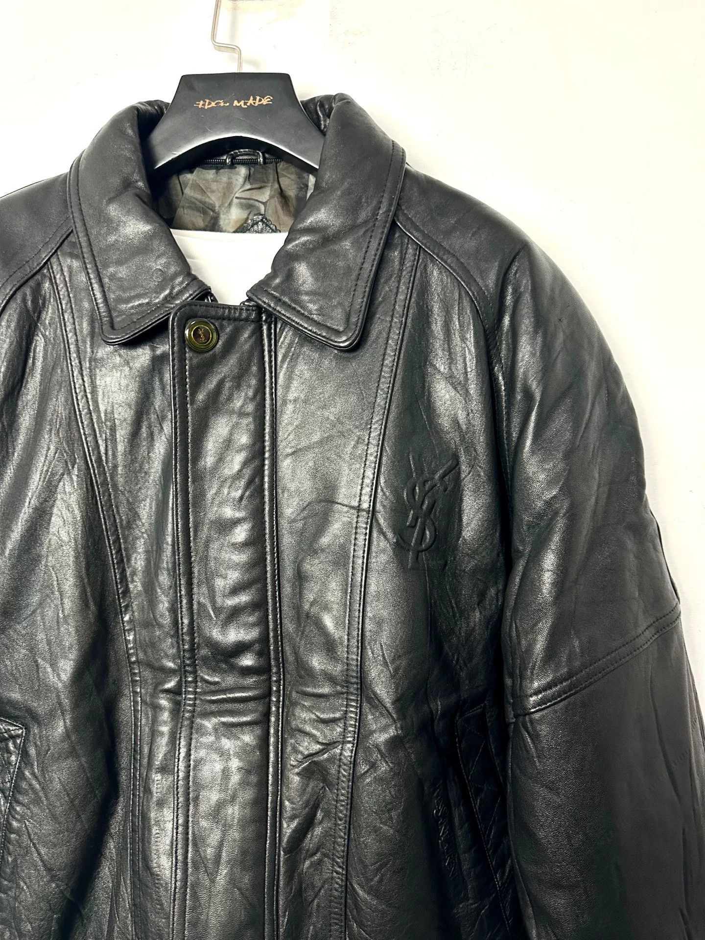 Saint Laurent Paris Vintage 90s Yves Saint Laurent Leather Jacket Size US M / EU 48-50 / 2 - 2 Thumbnail