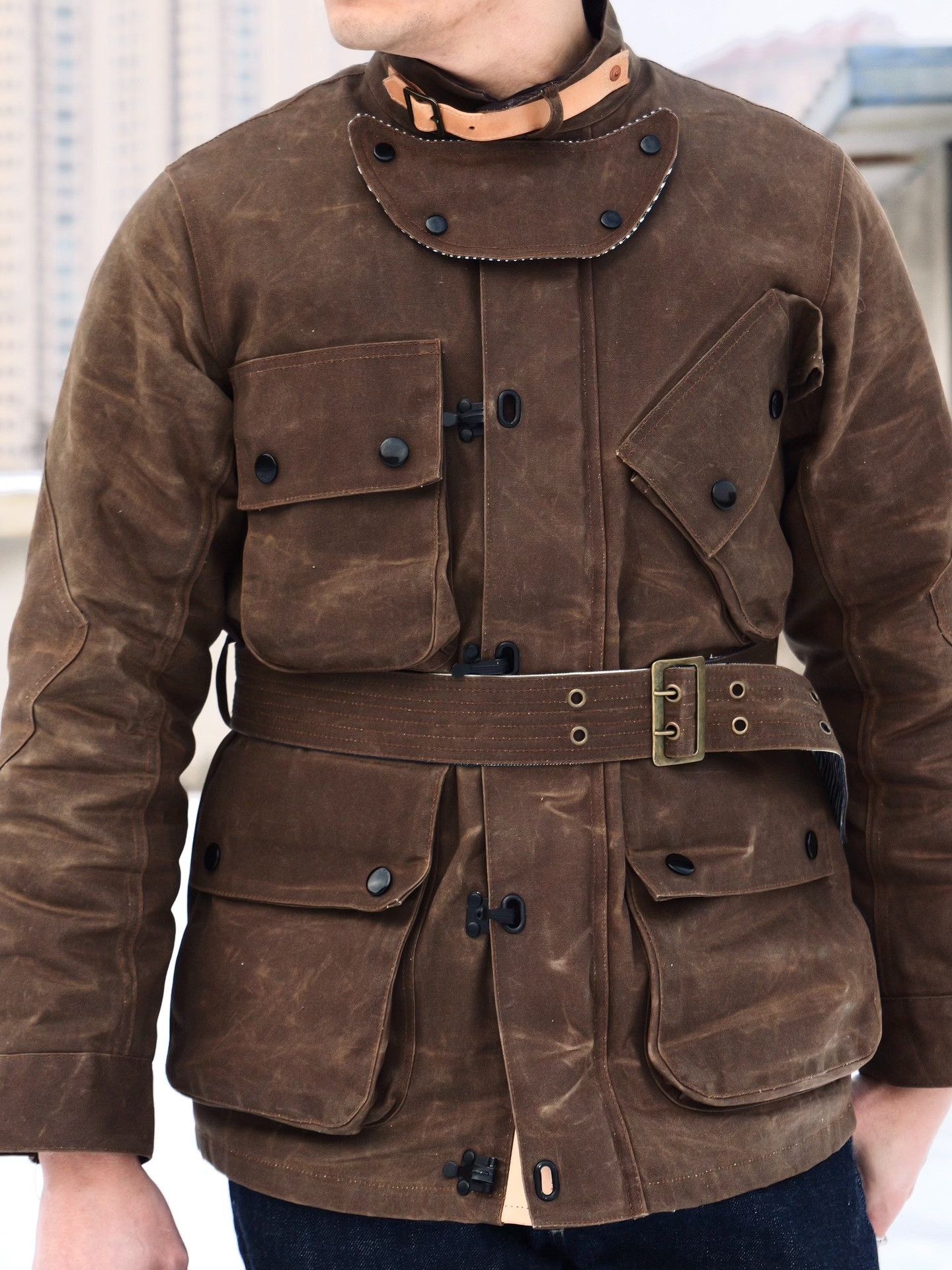 Other ITOHOUSE 25OZ Heavy Waxed Moto Jacket Size US M / EU 48-50 / 2 - 2 Thumbnail