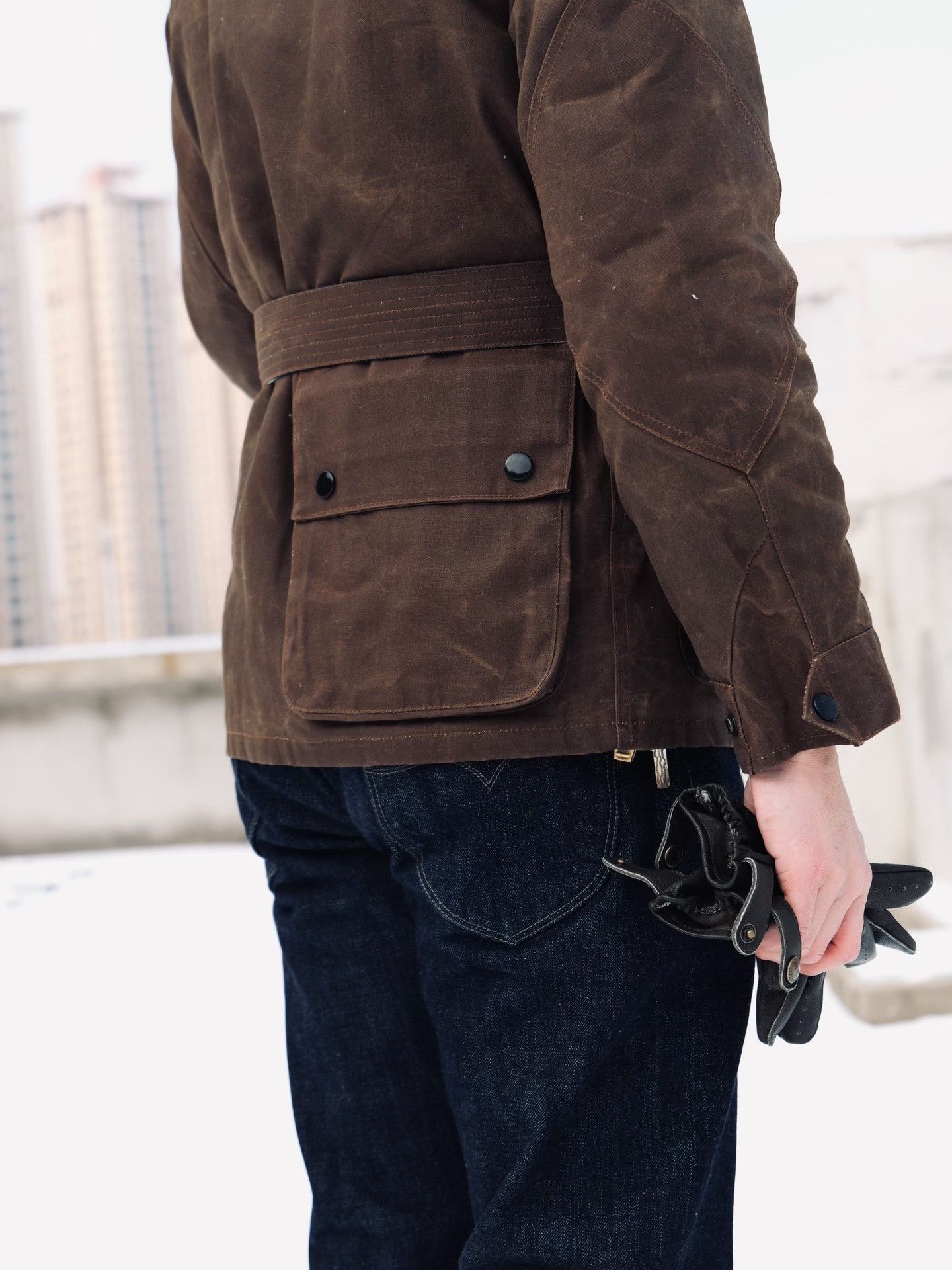 Other ITOHOUSE 25OZ Heavy Waxed Moto Jacket Size US M / EU 48-50 / 2 - 5 Thumbnail