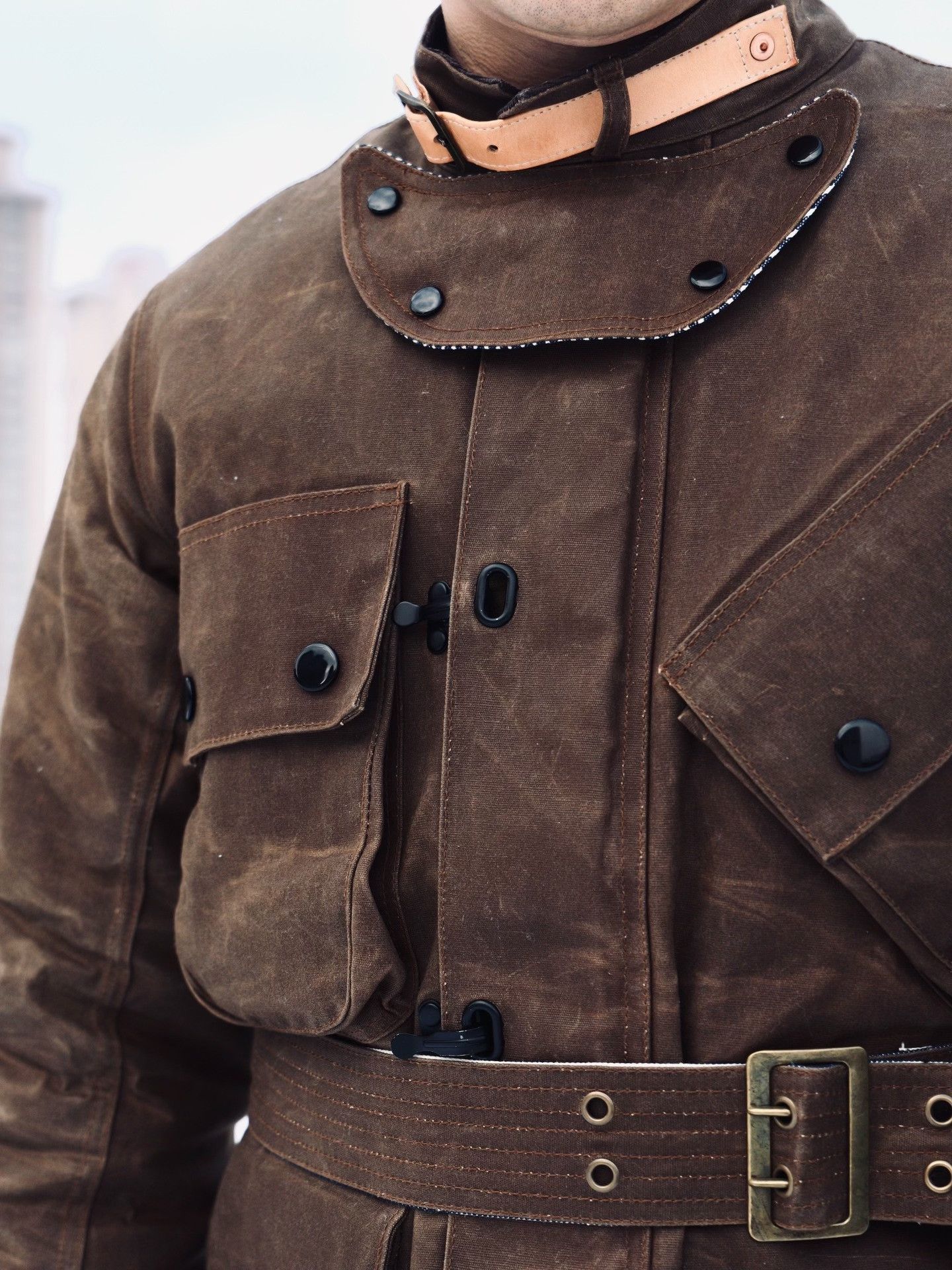 Other ITOHOUSE 25OZ Heavy Waxed Moto Jacket Size US M / EU 48-50 / 2 - 3 Thumbnail