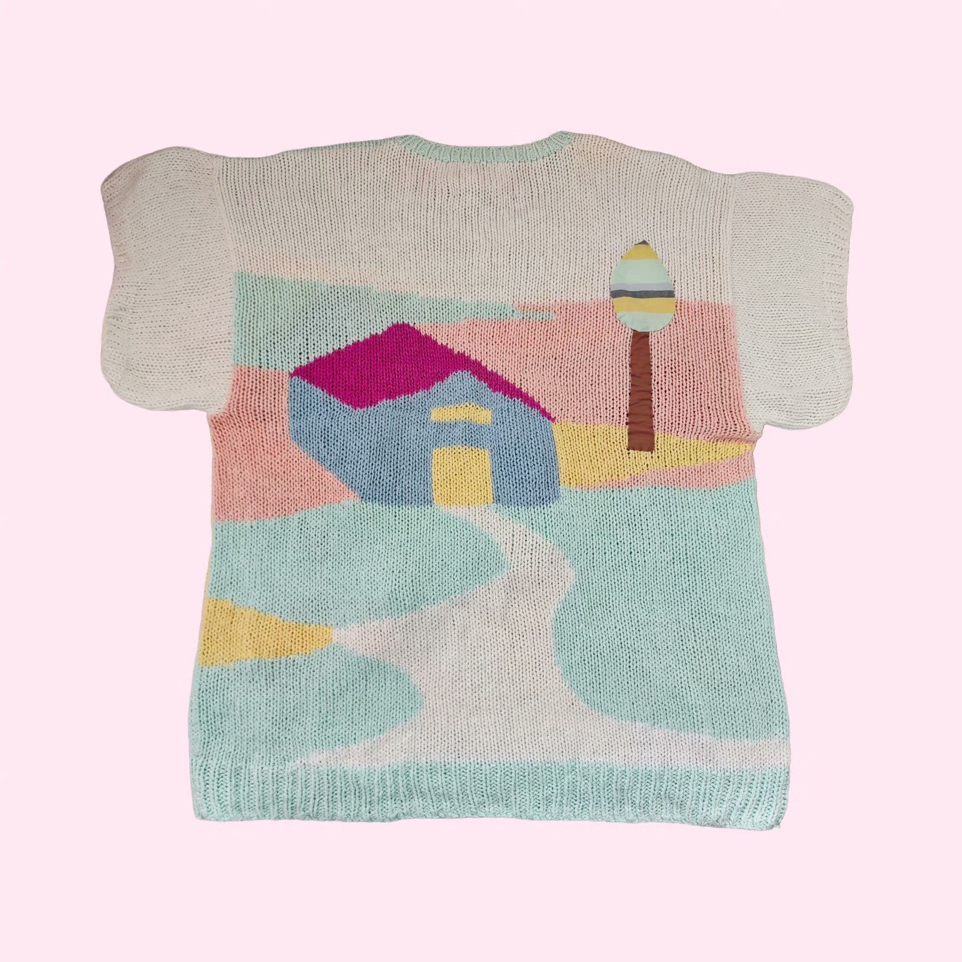 Other Peruvian Hand-Knit Patchwork Short-Sleeve Top Size M / US 6-8 / IT 42-44 - 2 Thumbnail