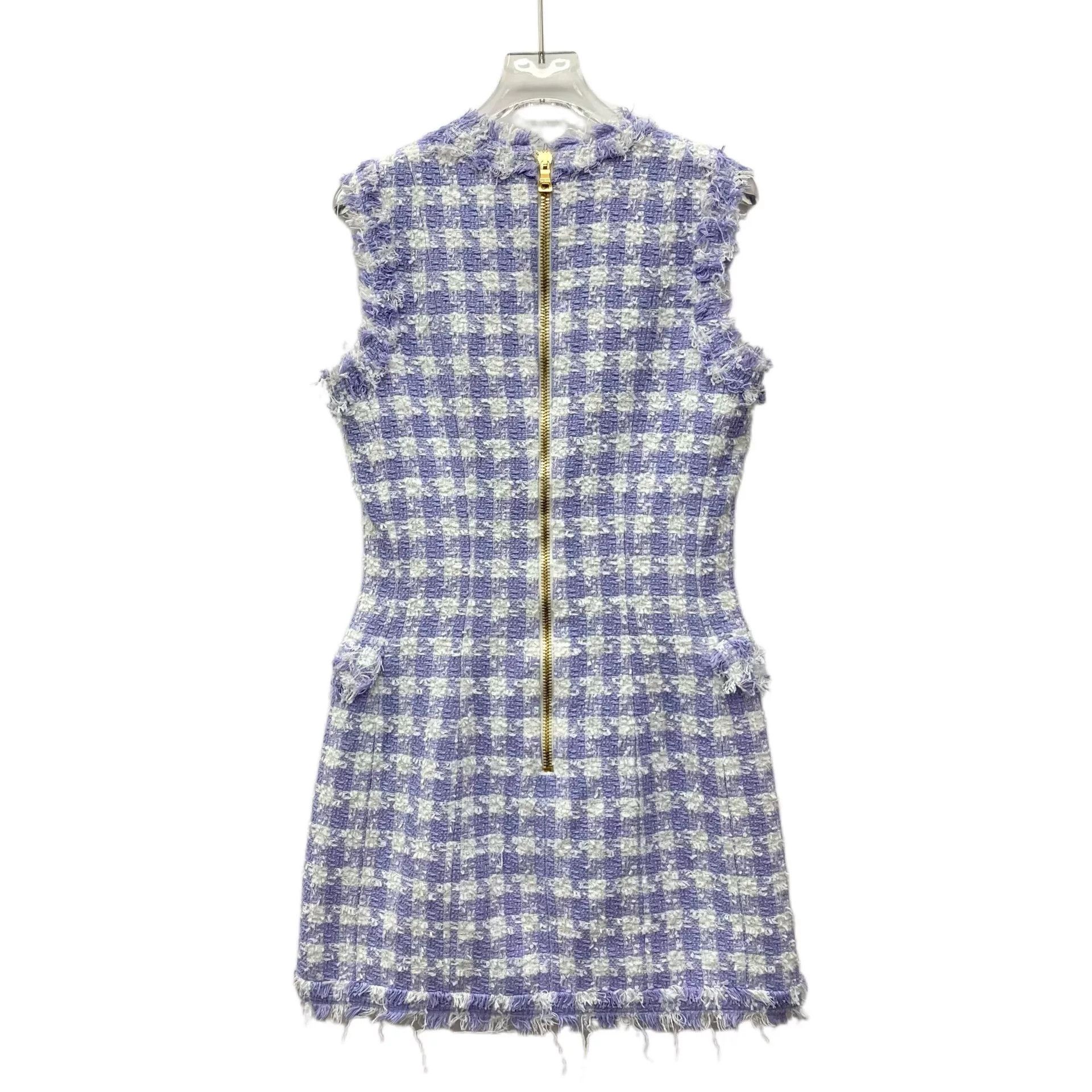 Balmain Balmain Colorblock Cotton Tweed Dress Size XS / US 0-2 / IT 36-38 - 2 Thumbnail