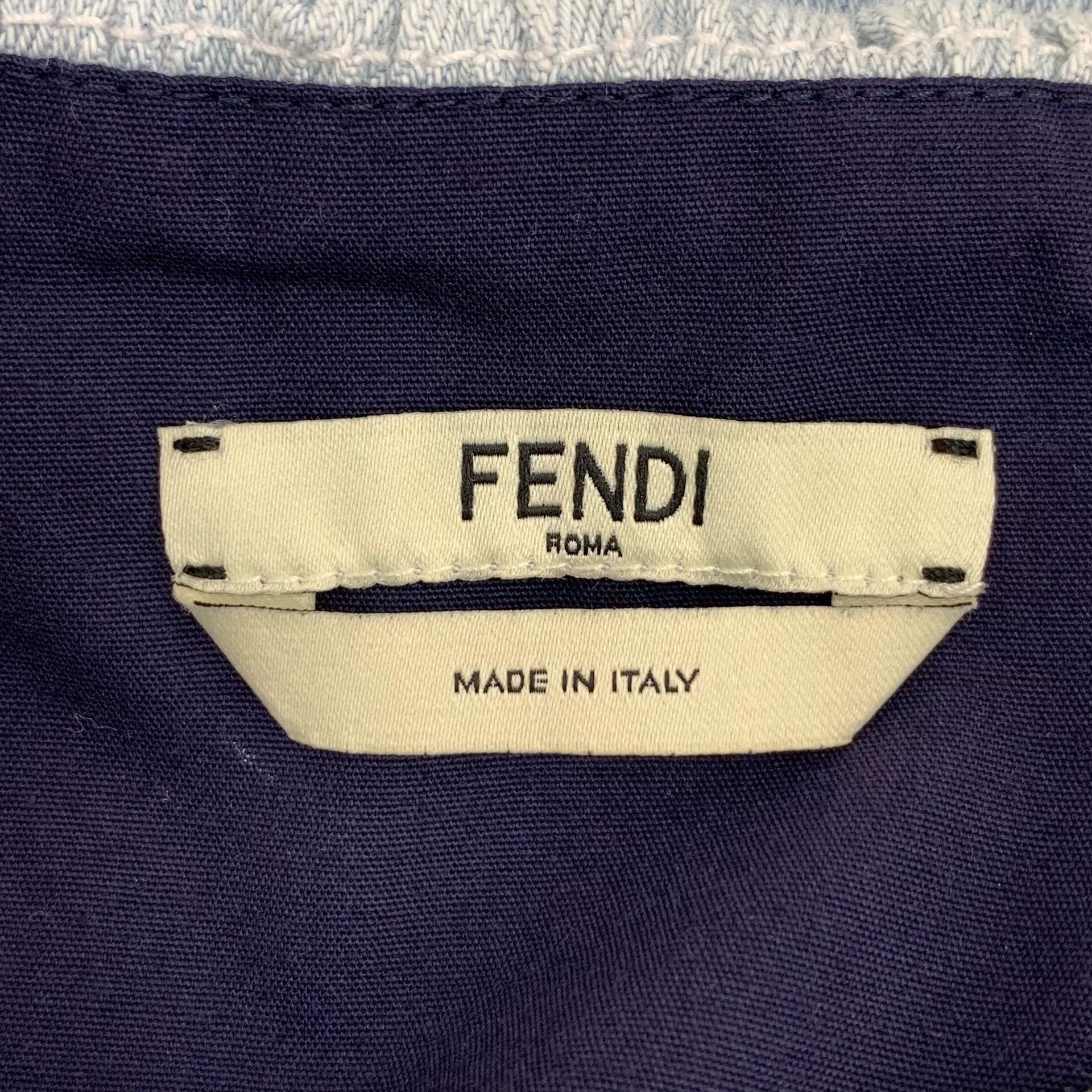 Fendi Fendi Light Blue Floral Cotton Denim Dress Size M / US 6-8 / IT 42-44 - 5 Thumbnail