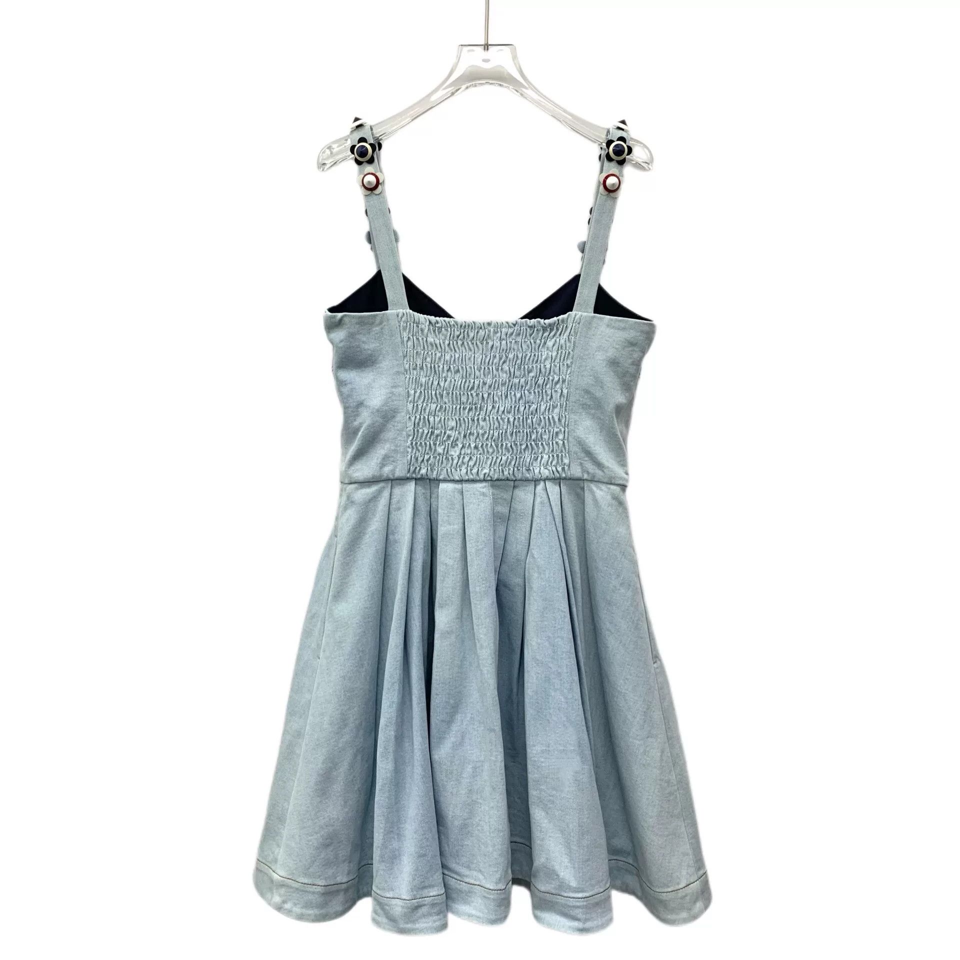 Fendi Fendi Light Blue Floral Cotton Denim Dress Size M / US 6-8 / IT 42-44 - 2 Thumbnail