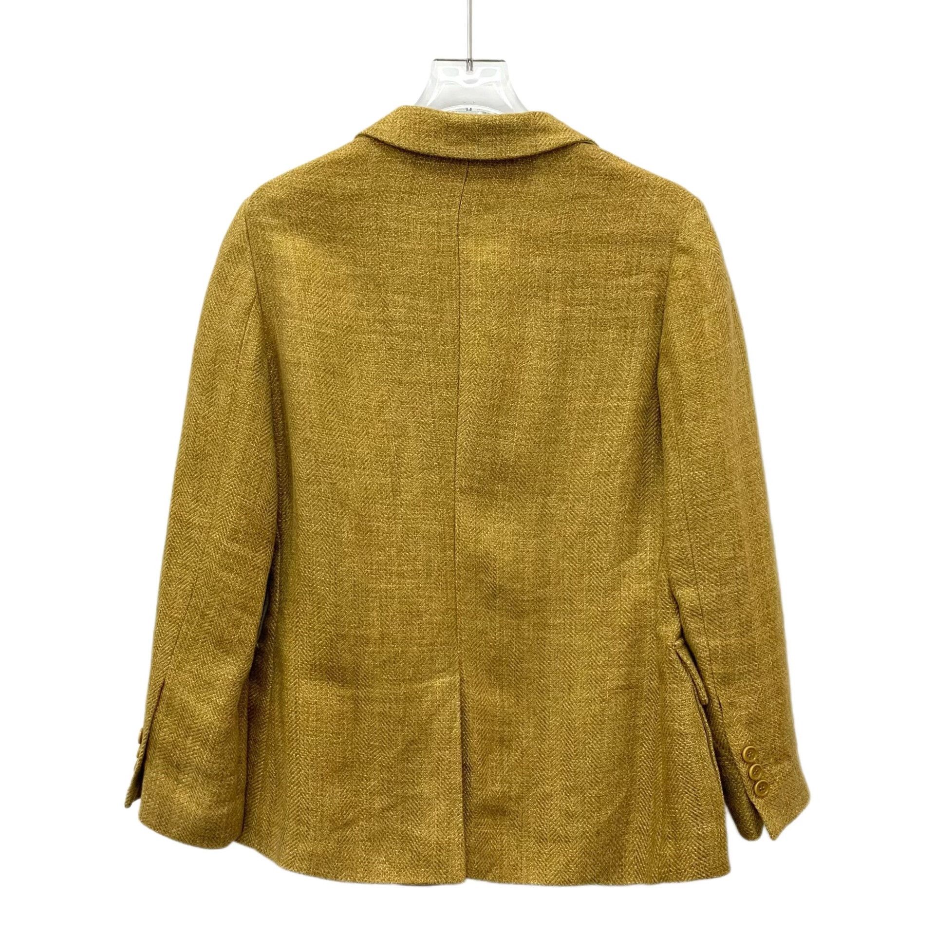 Loro Piana Loro Piana Yellow Linen Lapel Blazer Size US XXS / EU 40 - 2 Thumbnail