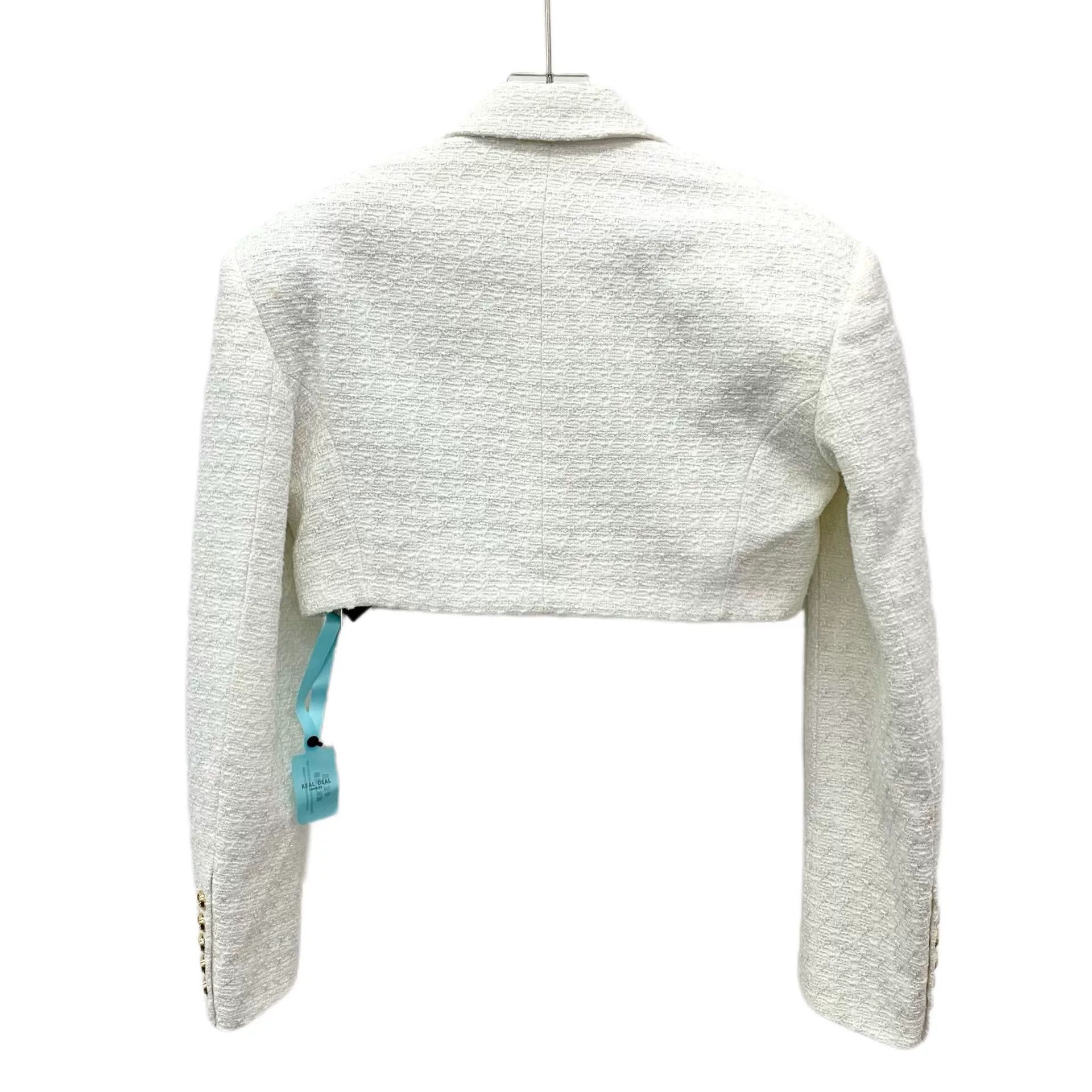 Balmain Balmain White Woven Short Coat Size M / US 6-8 / IT 42-44 - 2 Thumbnail