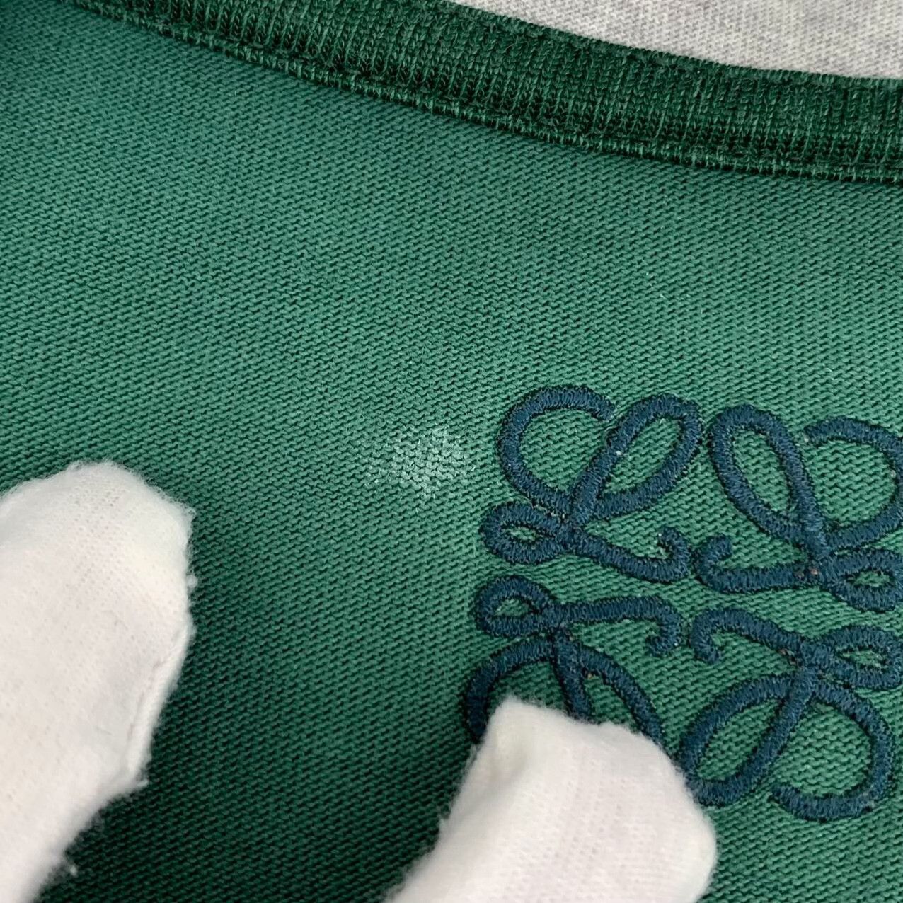 Loewe Loewe 25 Green Logo Embroidered Cotton T-shirt Size US L / EU 52-54 / 3 - 9 Thumbnail