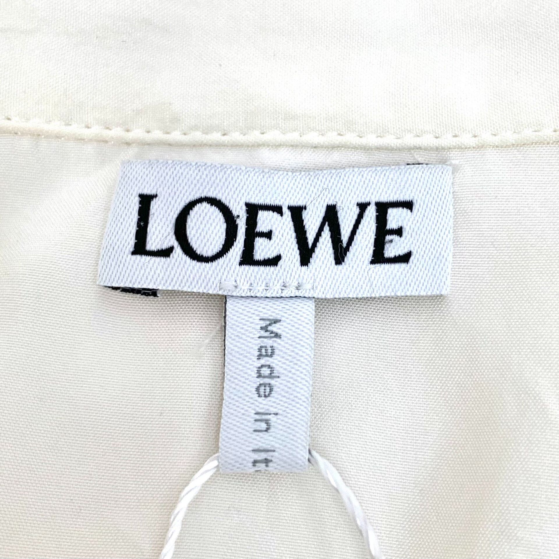 Loewe Loewe White Logo Silk V-Neck Shirt Size S / US 4 / IT 40 - 6 Thumbnail