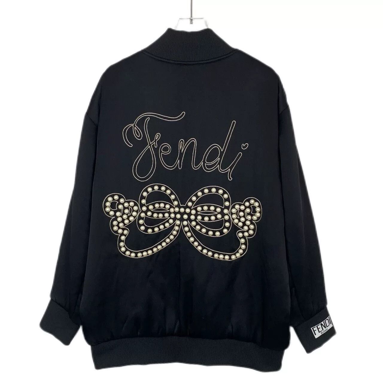 Fendi Fendi Logo Bow Black Baseball Jacket Size M / US 6-8 / IT 42-44 - 2 Thumbnail
