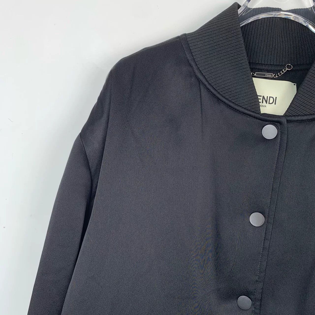 Fendi Fendi Logo Bow Black Baseball Jacket Size M / US 6-8 / IT 42-44 - 3 Thumbnail