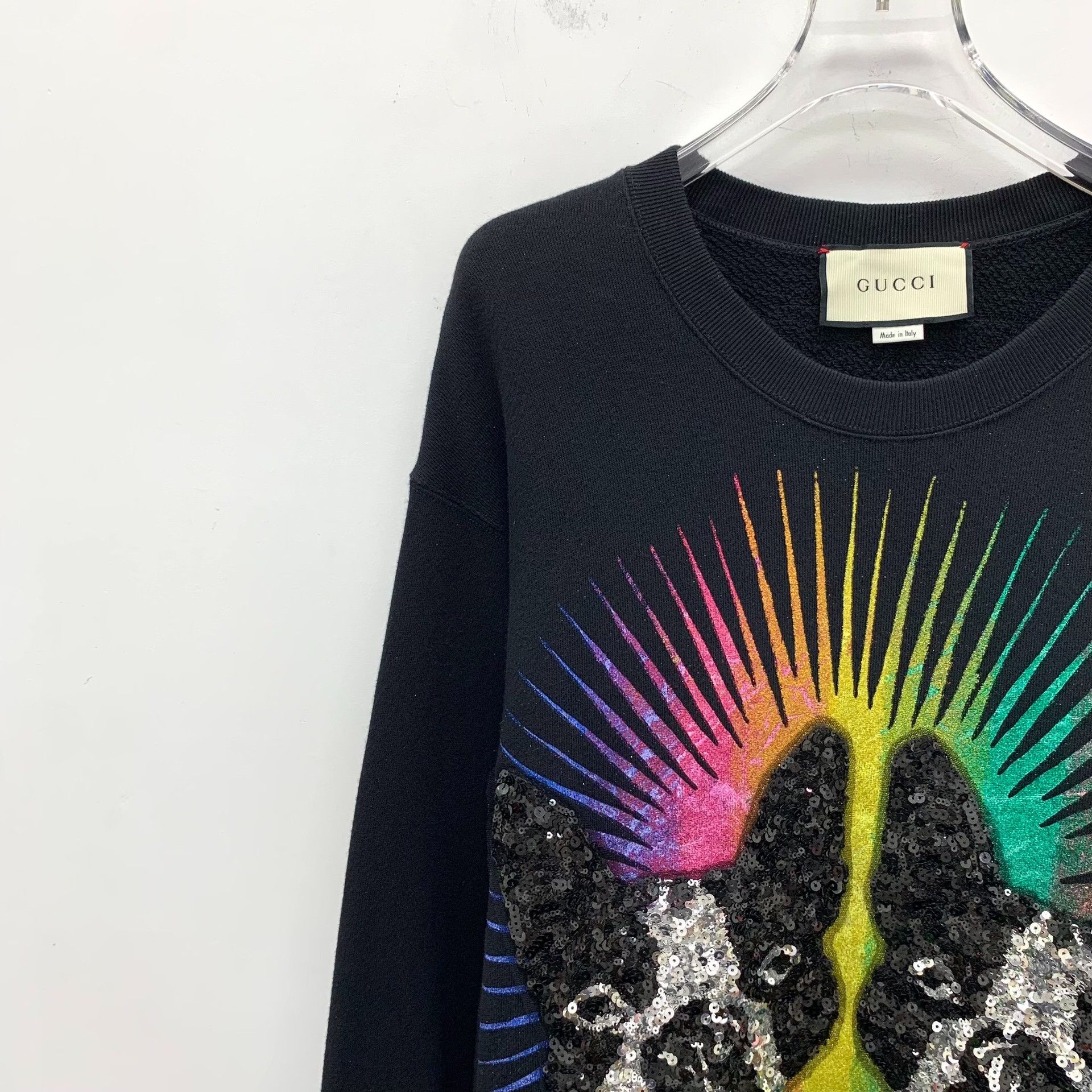 Gucci Gucci Black Cat Sequin Cotton Sweatshirt Size S / US 4 / IT 40 - 3 Thumbnail