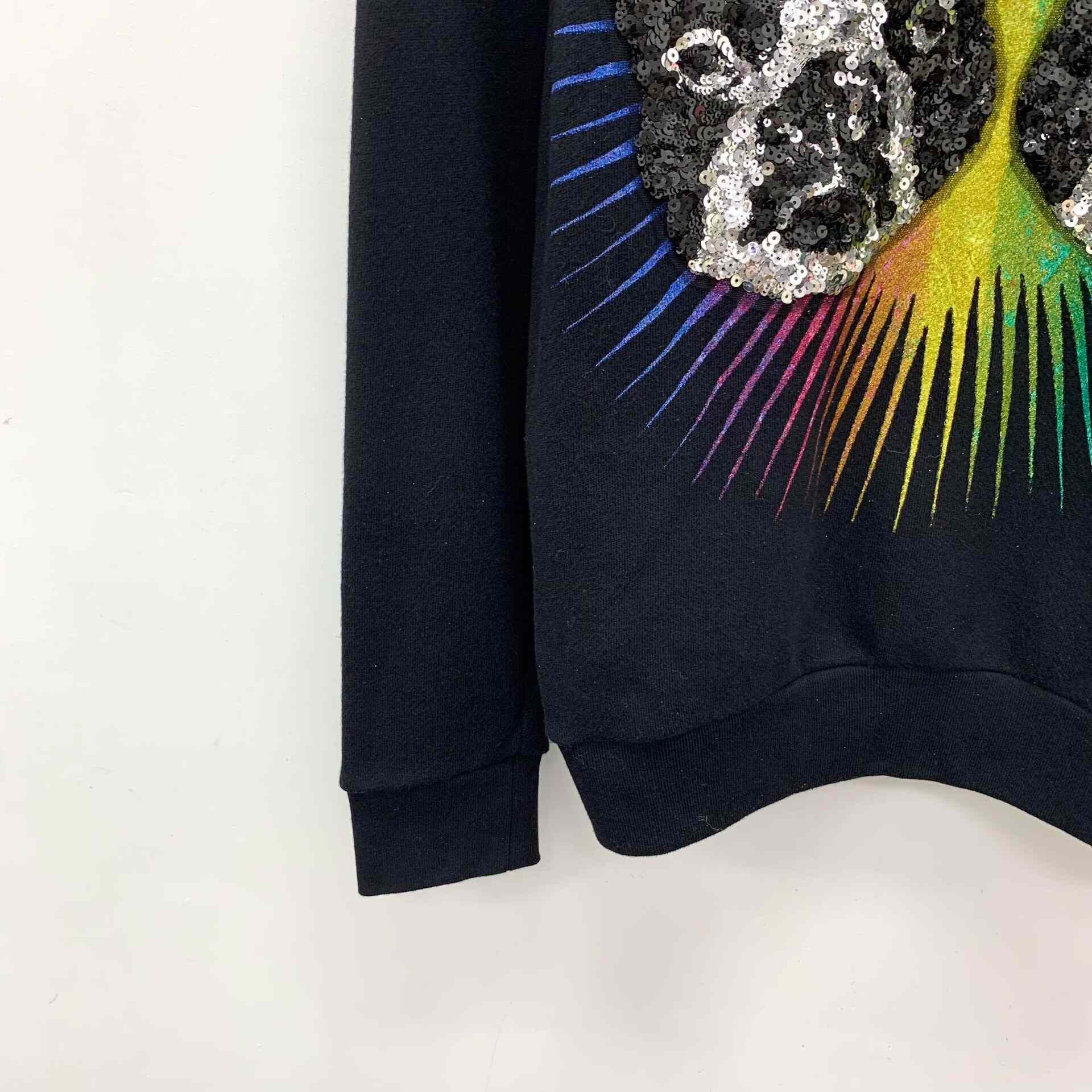 Gucci Gucci Black Cat Sequin Cotton Sweatshirt Size S / US 4 / IT 40 - 4 Thumbnail