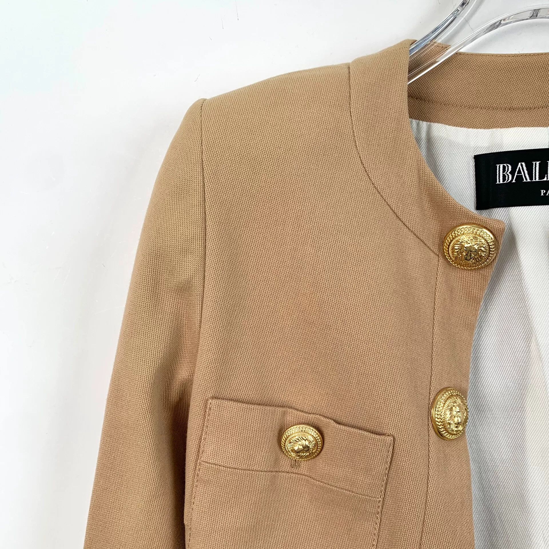 Balmain Balmain Brown Gold Button Cotton Jacket Size XXS / US 00 / IT 34 - 3 Thumbnail