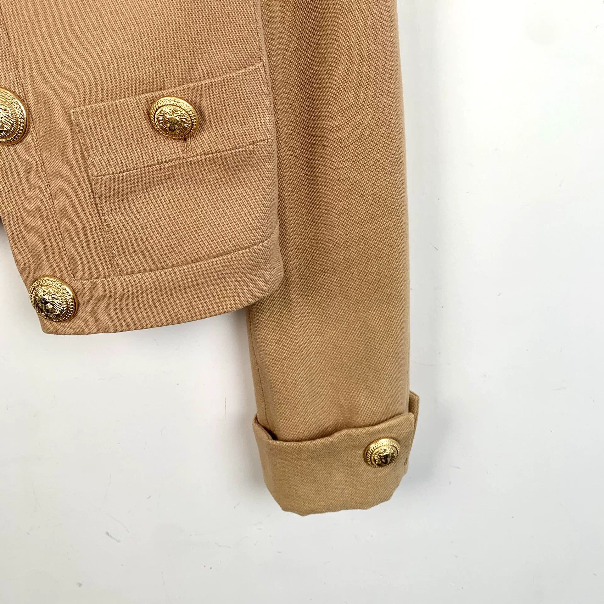 Balmain Balmain Brown Gold Button Cotton Jacket Size XXS / US 00 / IT 34 - 4 Thumbnail