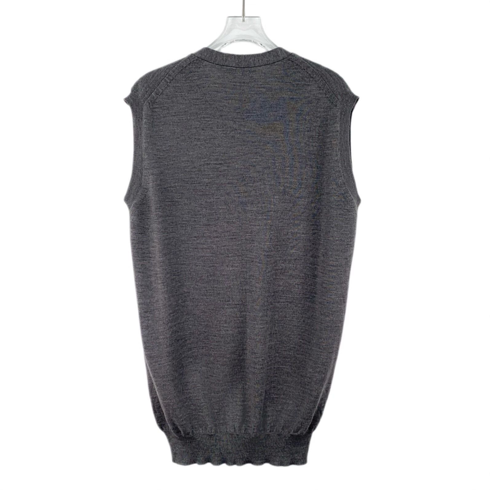 Miu Miu Miu Miu 22 Dark Gray Logo Wool Cardigan Size L / US 10 / IT 46 - 2 Thumbnail