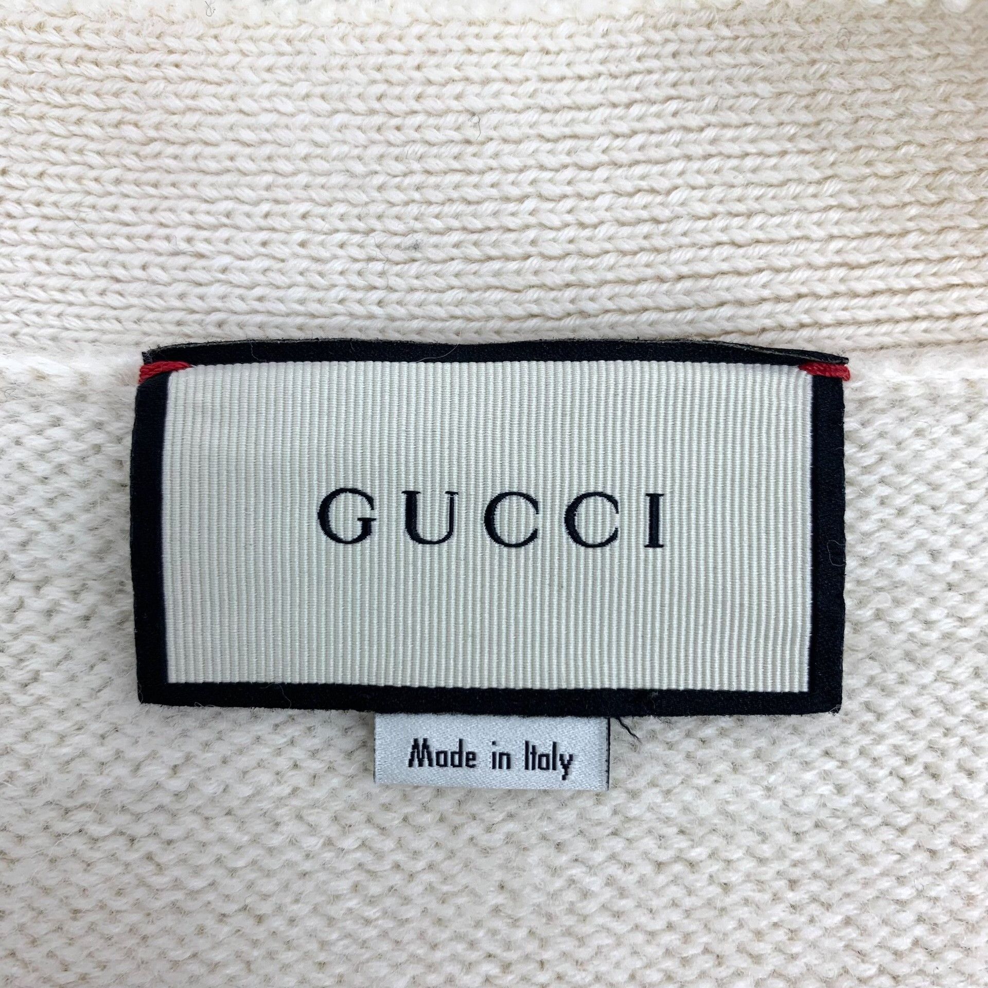 Gucci Gucci Beige Bee Embroidery Wool Cardigan Size S / US 4 / IT 40 - 5 Thumbnail