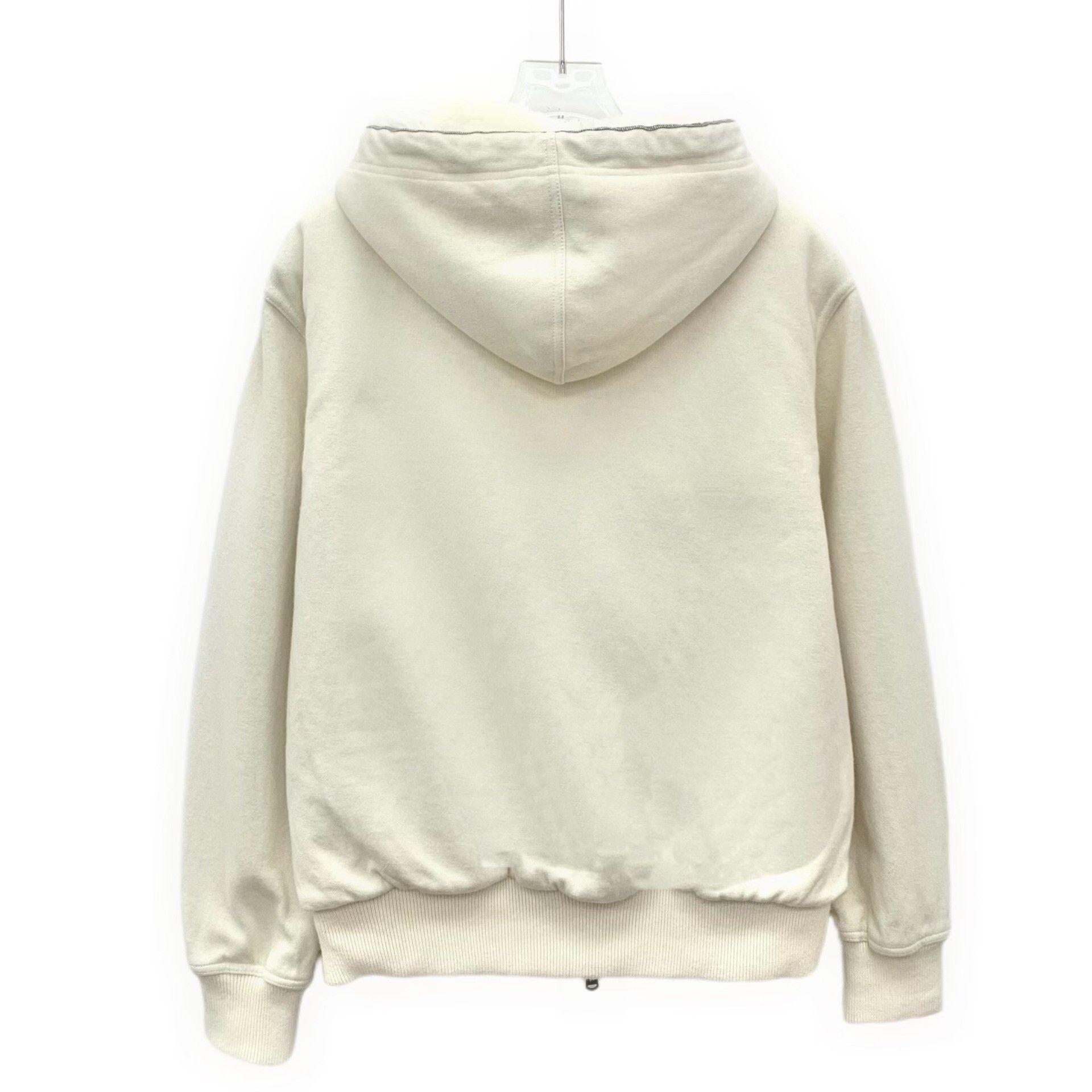 Brunello Cucinelli Brunello Cucinelli Beige Cashmere Hooded Jacket Size US S / EU 44-46 / 1 - 2 Thumbnail