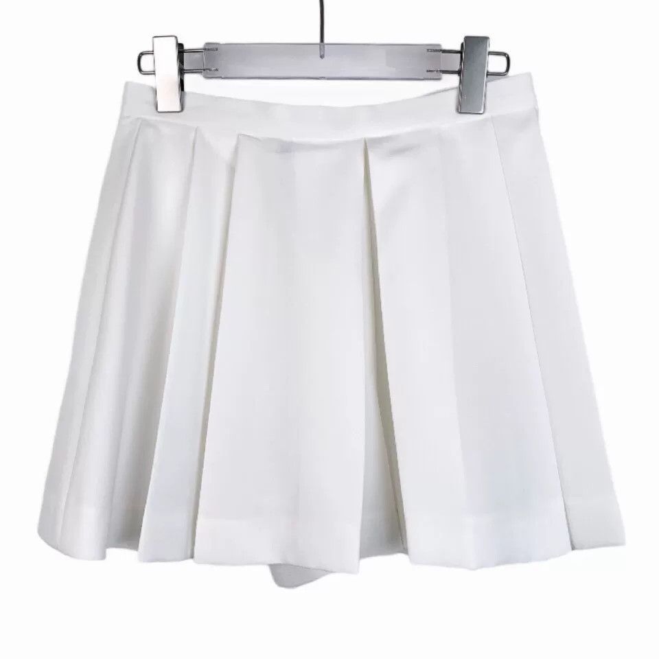 Louis Vuitton Louis Vuitton Logo Silk Blend White Pleated Skirt Size 38" / US 16 / IT 52 - 2 Thumbnail
