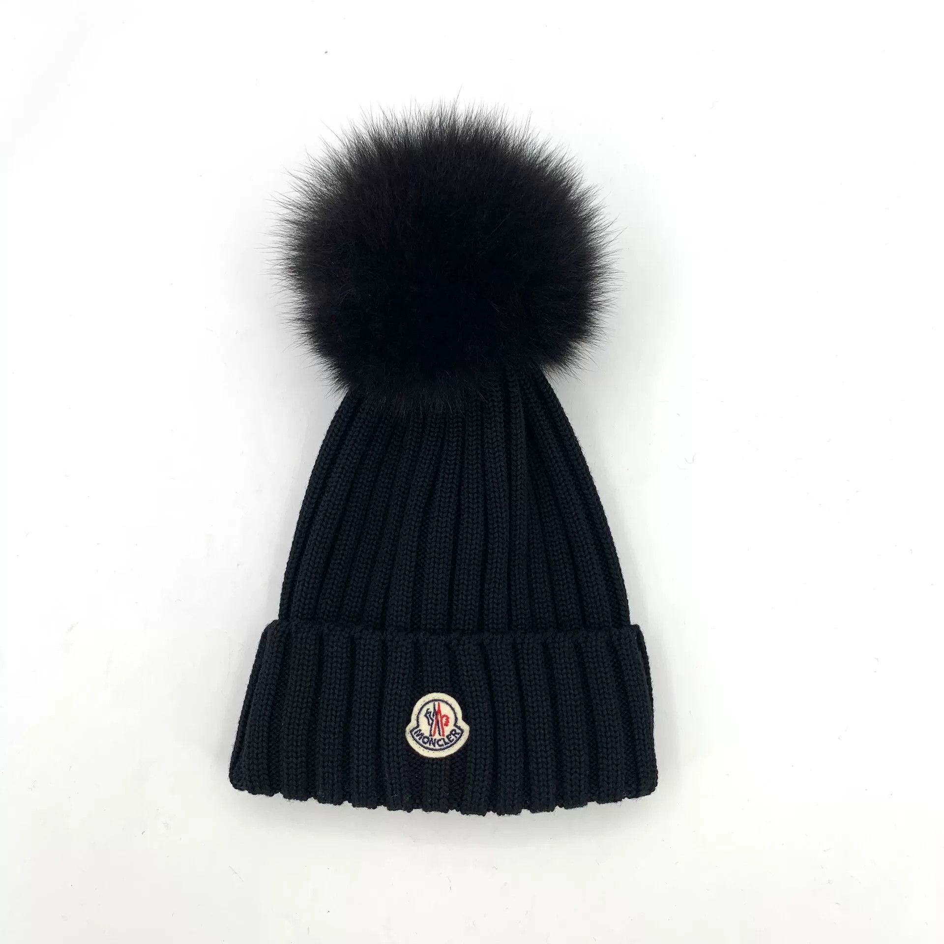 Moncler Moncler Black Logo Wool Knit Beanie Size ONE SIZE - 6 Thumbnail
