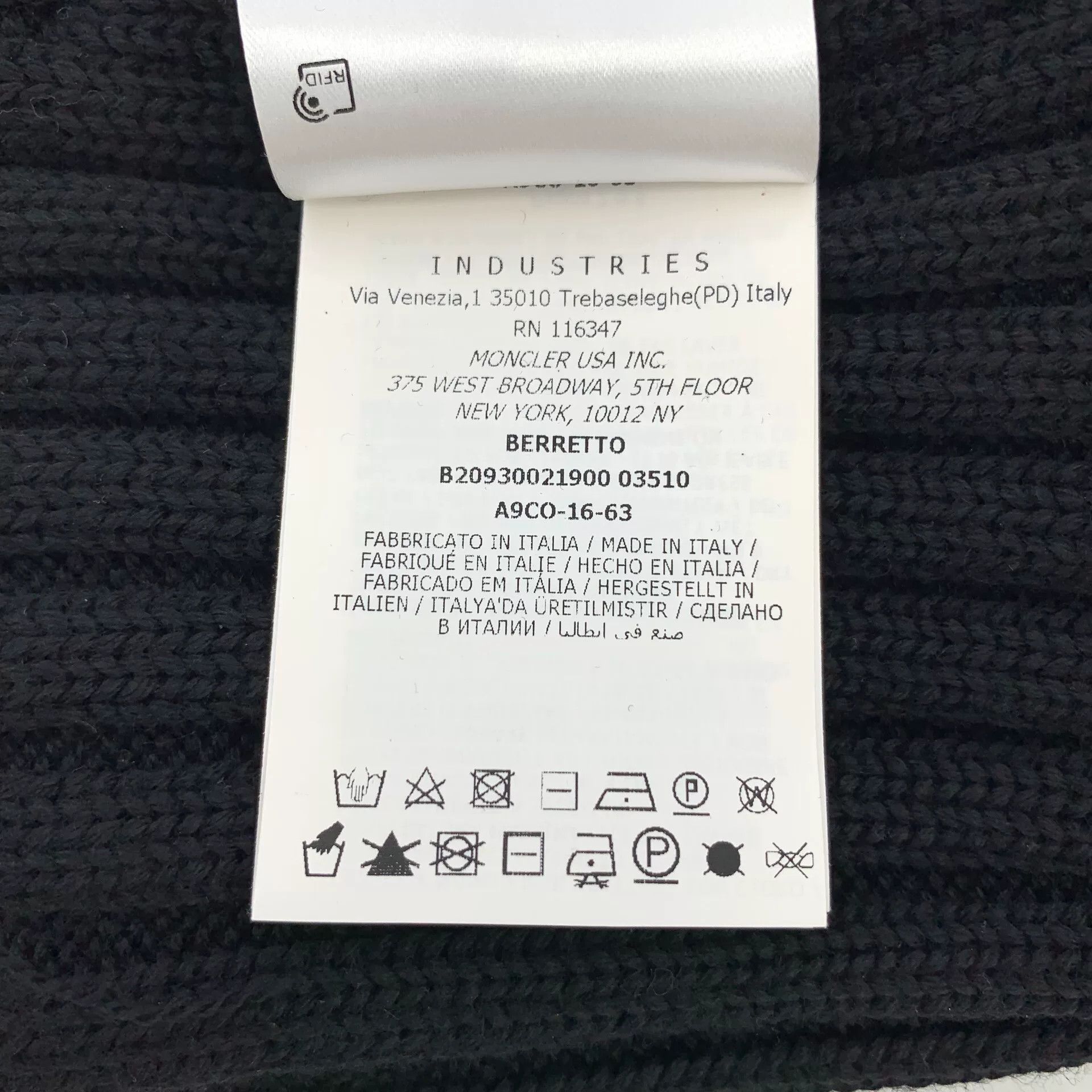 Moncler Moncler Black Logo Wool Knit Beanie Size ONE SIZE - 8 Thumbnail