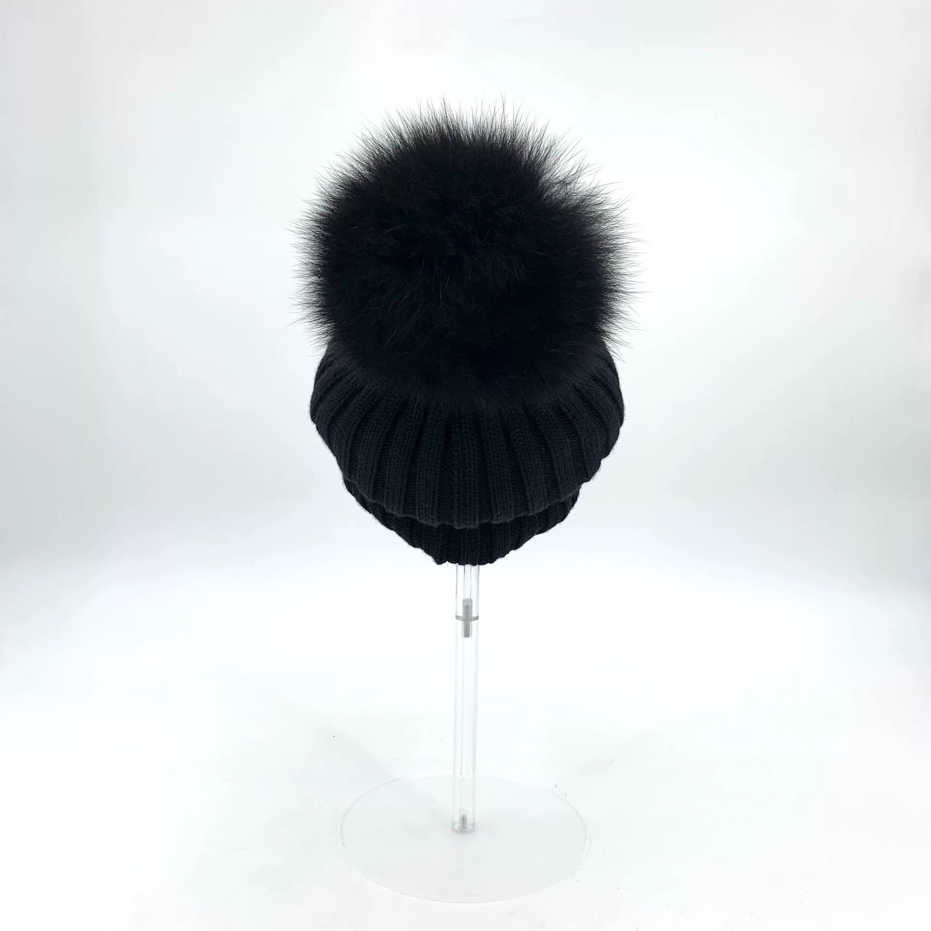Moncler Moncler Black Logo Wool Knit Beanie Size ONE SIZE - 4 Thumbnail