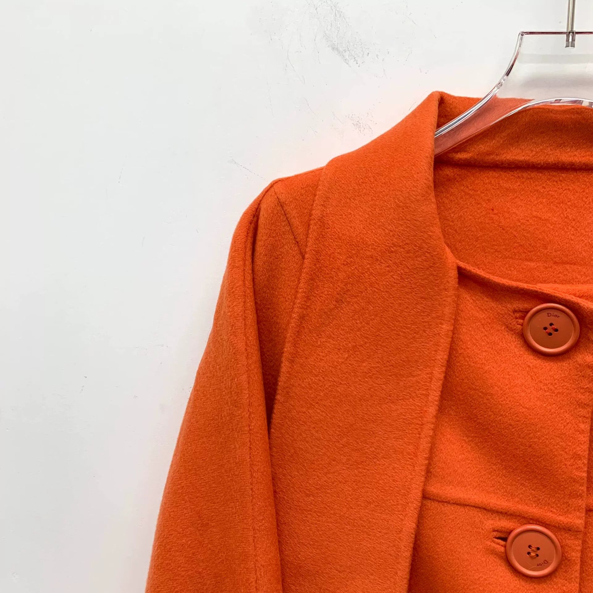 Dior Dior Orange Cashmere Single-Breasted Coat Size S / US 4 / IT 40 - 3 Thumbnail