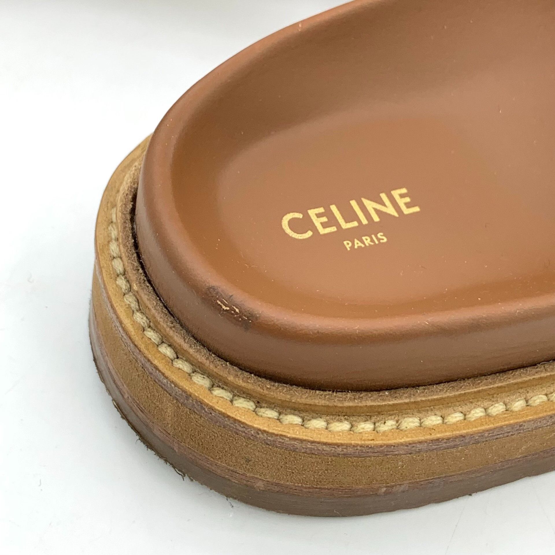 Celine Celine Brown Leather Triomphe Buckle Flat Sandals Size US 8 / IT 38 - 8 Thumbnail