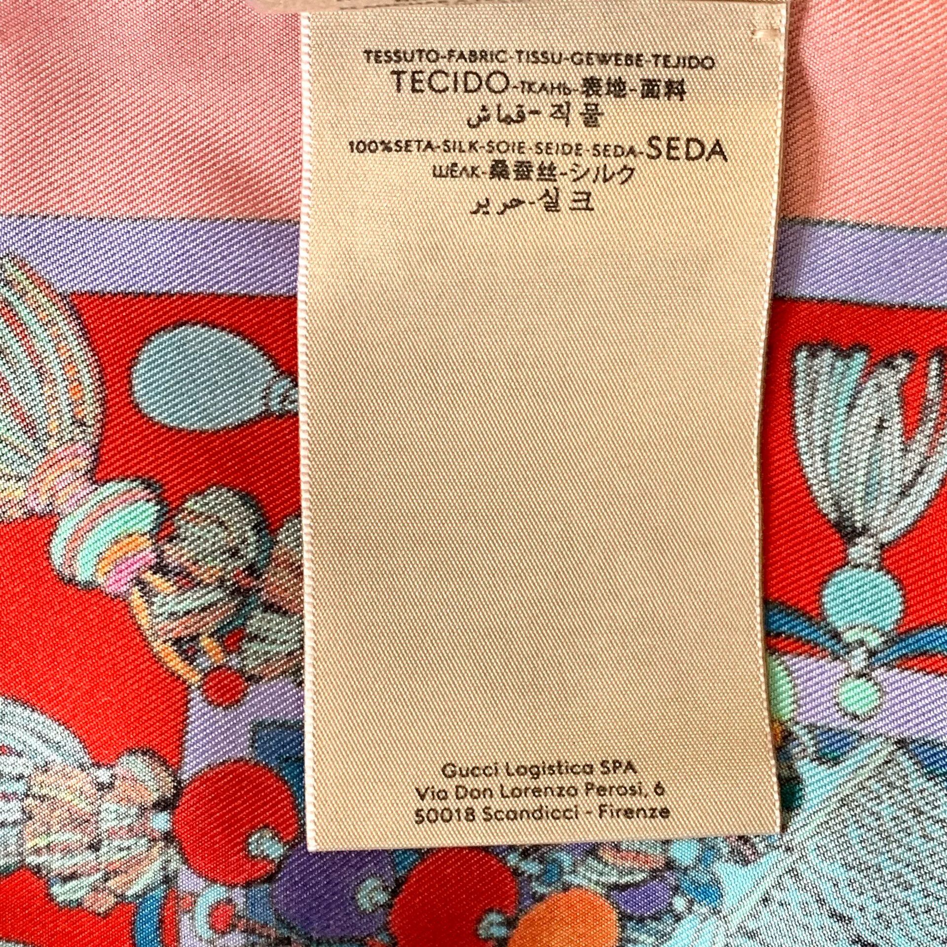 Gucci Gucci Silk Square Scarf with Fringe Size ONE SIZE - 8 Thumbnail