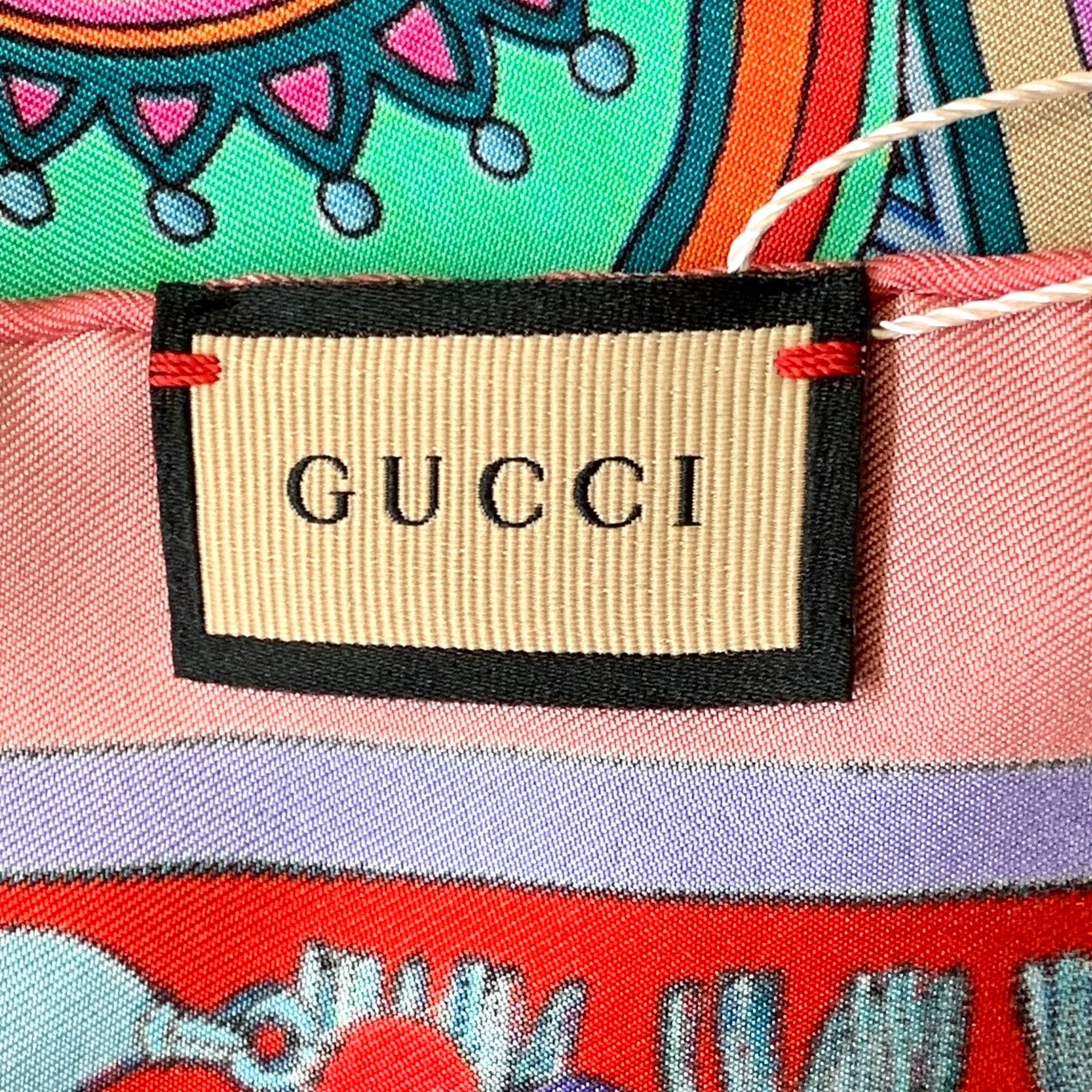 Gucci Gucci Silk Square Scarf with Fringe Size ONE SIZE - 6 Thumbnail