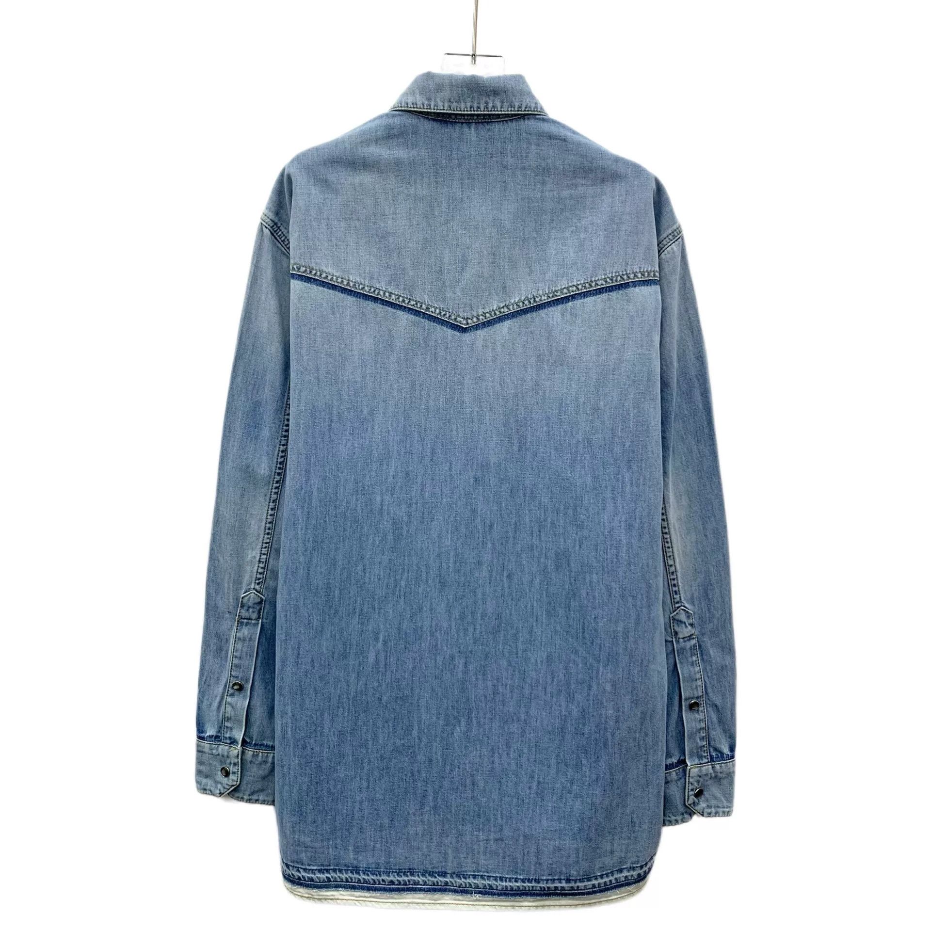 Valentino Valentino Blue Denim Collared Long Sleeve Shirt Size US S / EU 44-46 / 1 - 2 Thumbnail