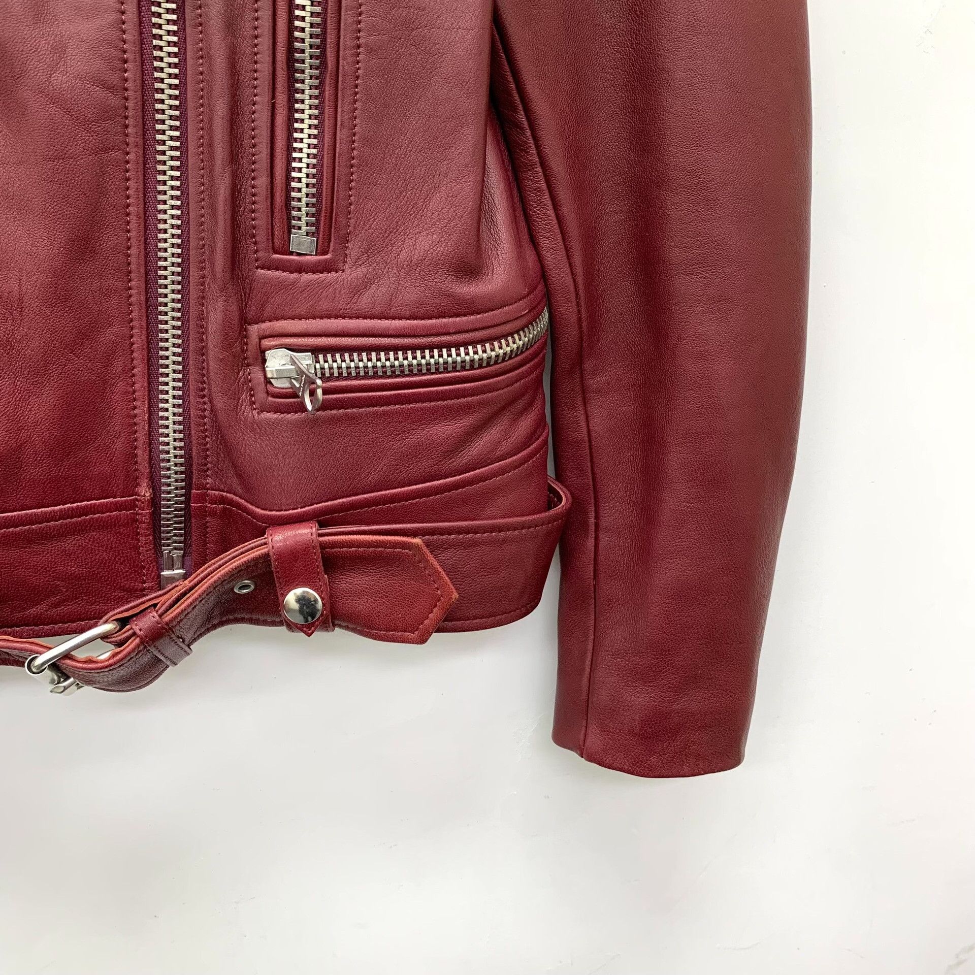 Acne Studios Acne Studios Red Leather Jacket Size XS / US 0-2 / IT 36-38 - 4 Thumbnail