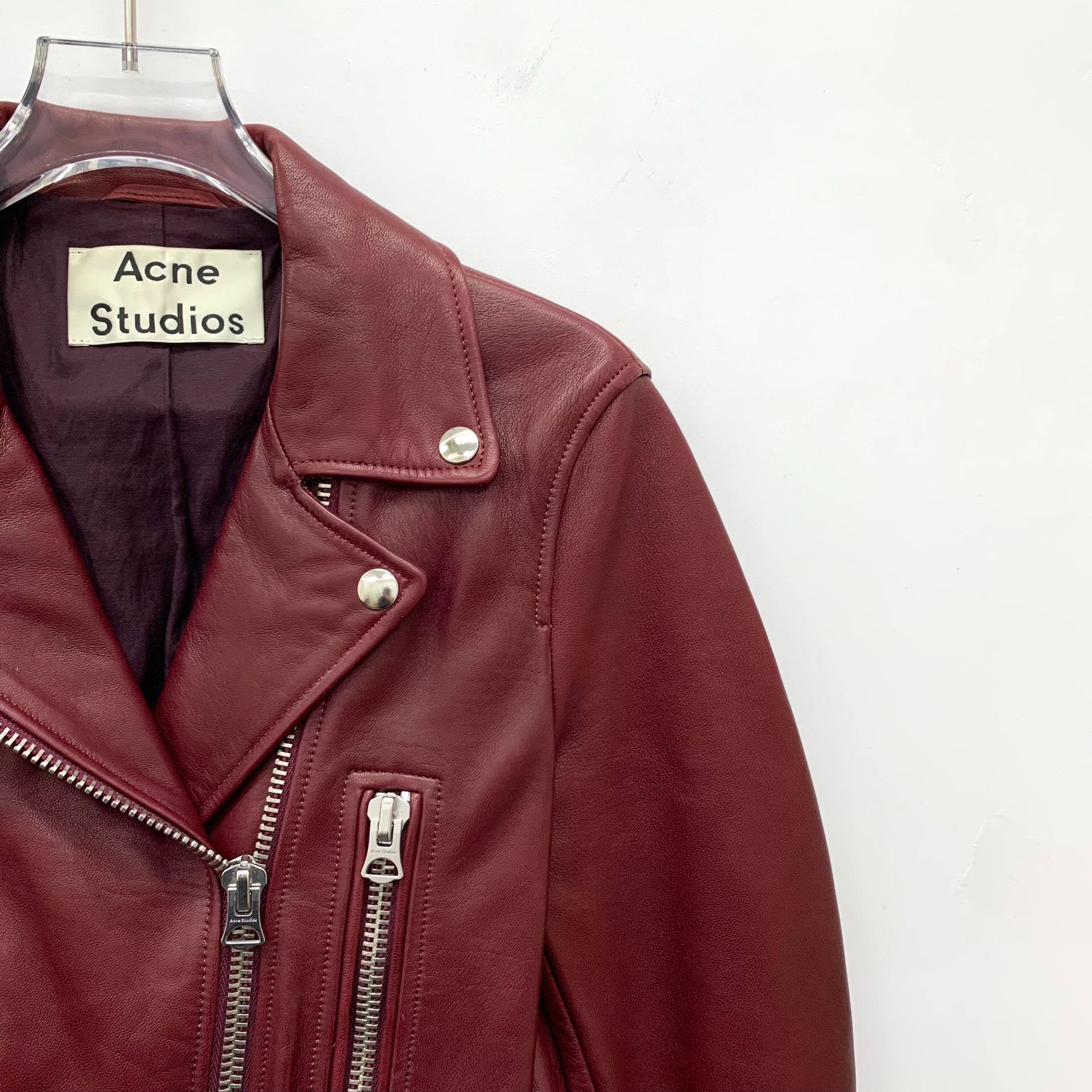Acne Studios Acne Studios Red Leather Jacket Size XS / US 0-2 / IT 36-38 - 3 Thumbnail