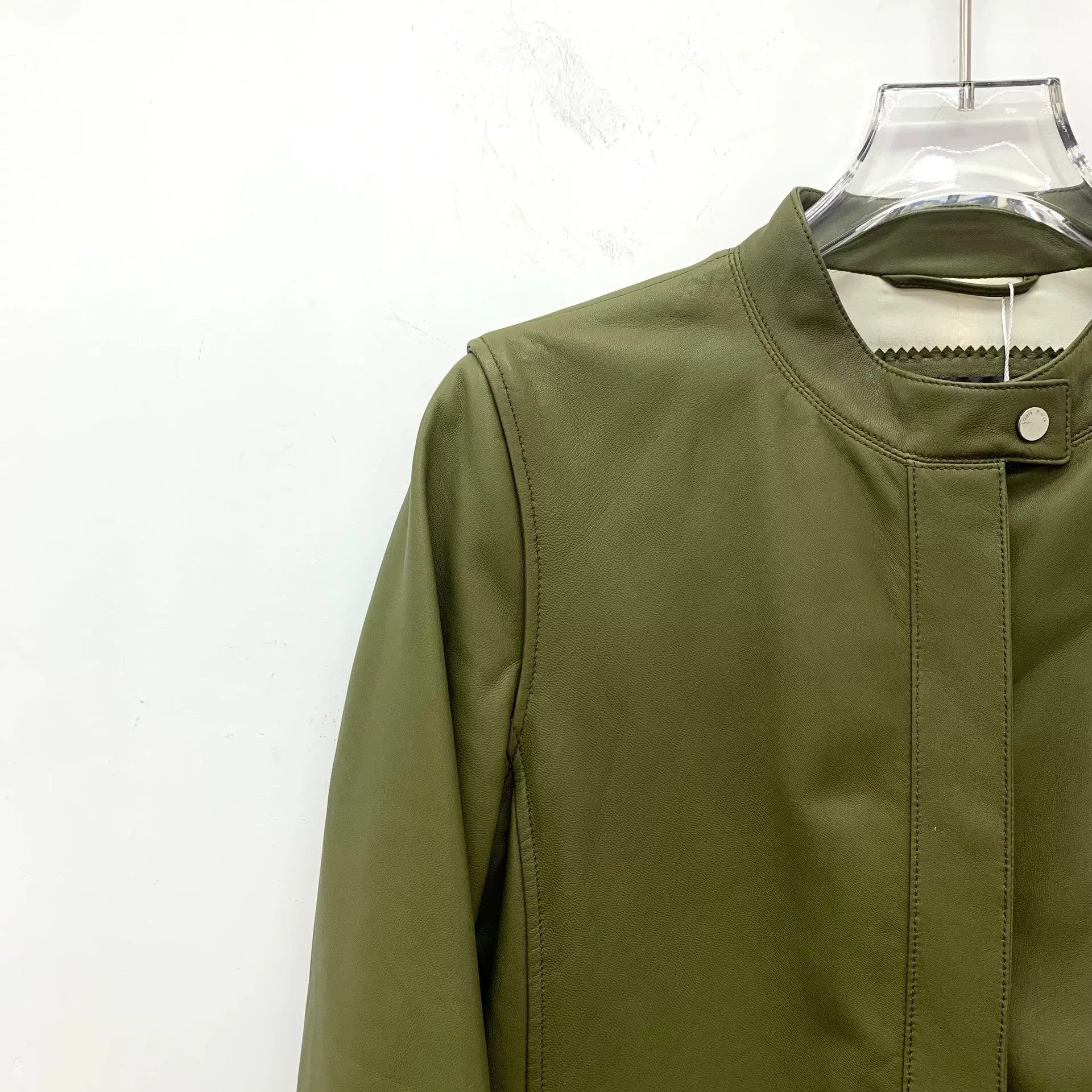 Loro Piana Loro Piana Green Lambskin Leather Jacket Size S / US 4 / IT 40 - 3 Thumbnail
