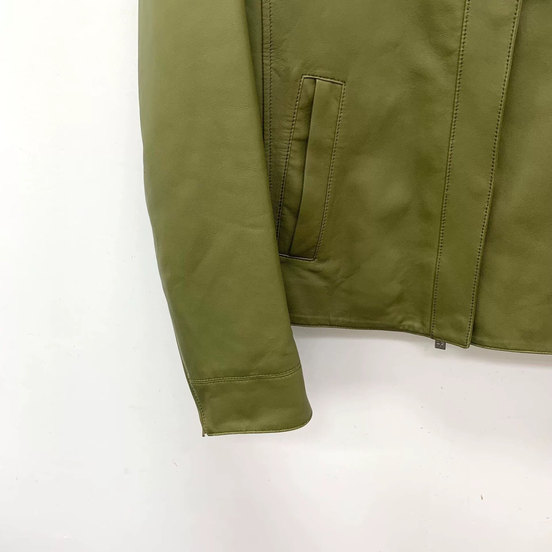 Loro Piana Loro Piana Green Lambskin Leather Jacket Size S / US 4 / IT 40 - 4 Thumbnail