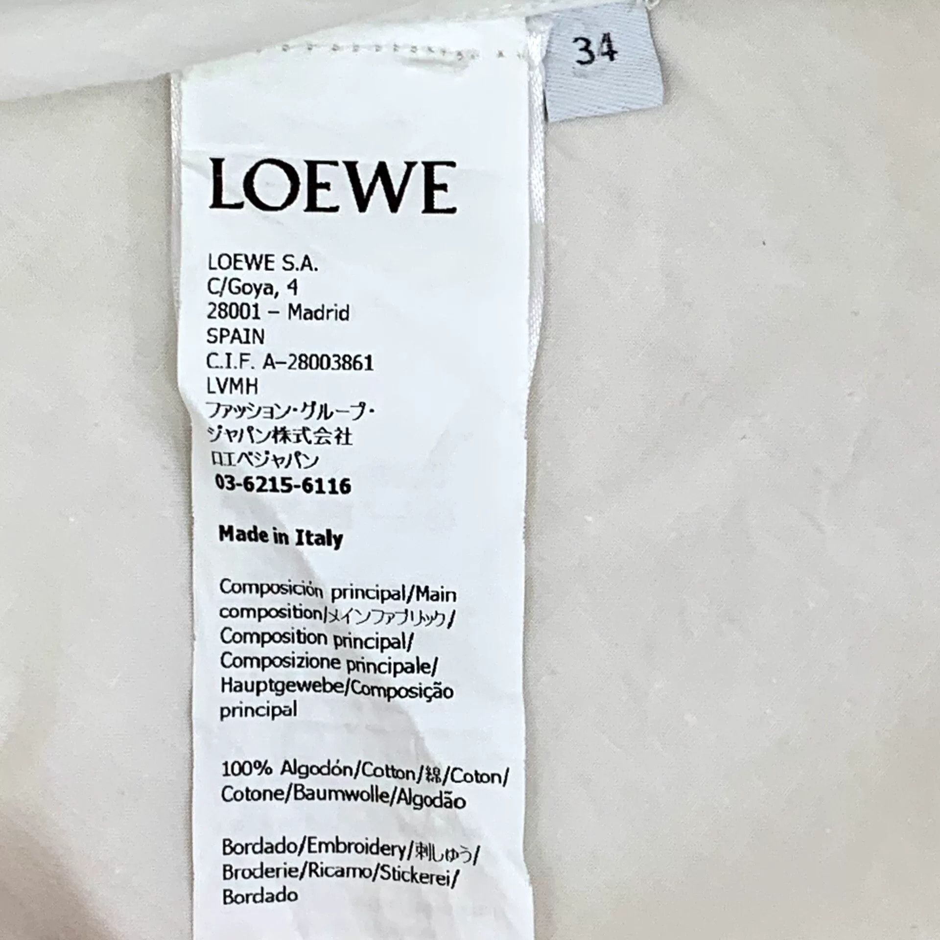 Loewe Loewe White Cotton Shirt Dress Size XXS / US 00 / IT 34 - 7 Thumbnail