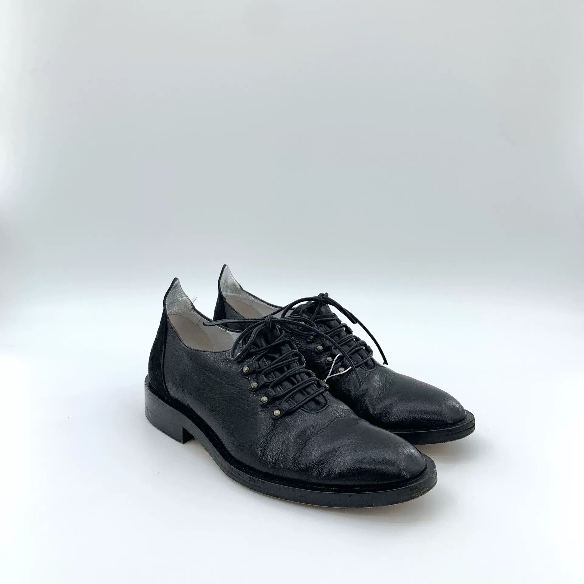 Givenchy Givenchy Black Lace-Up Derby Flats Size US 5 / IT 35 - 2 Thumbnail