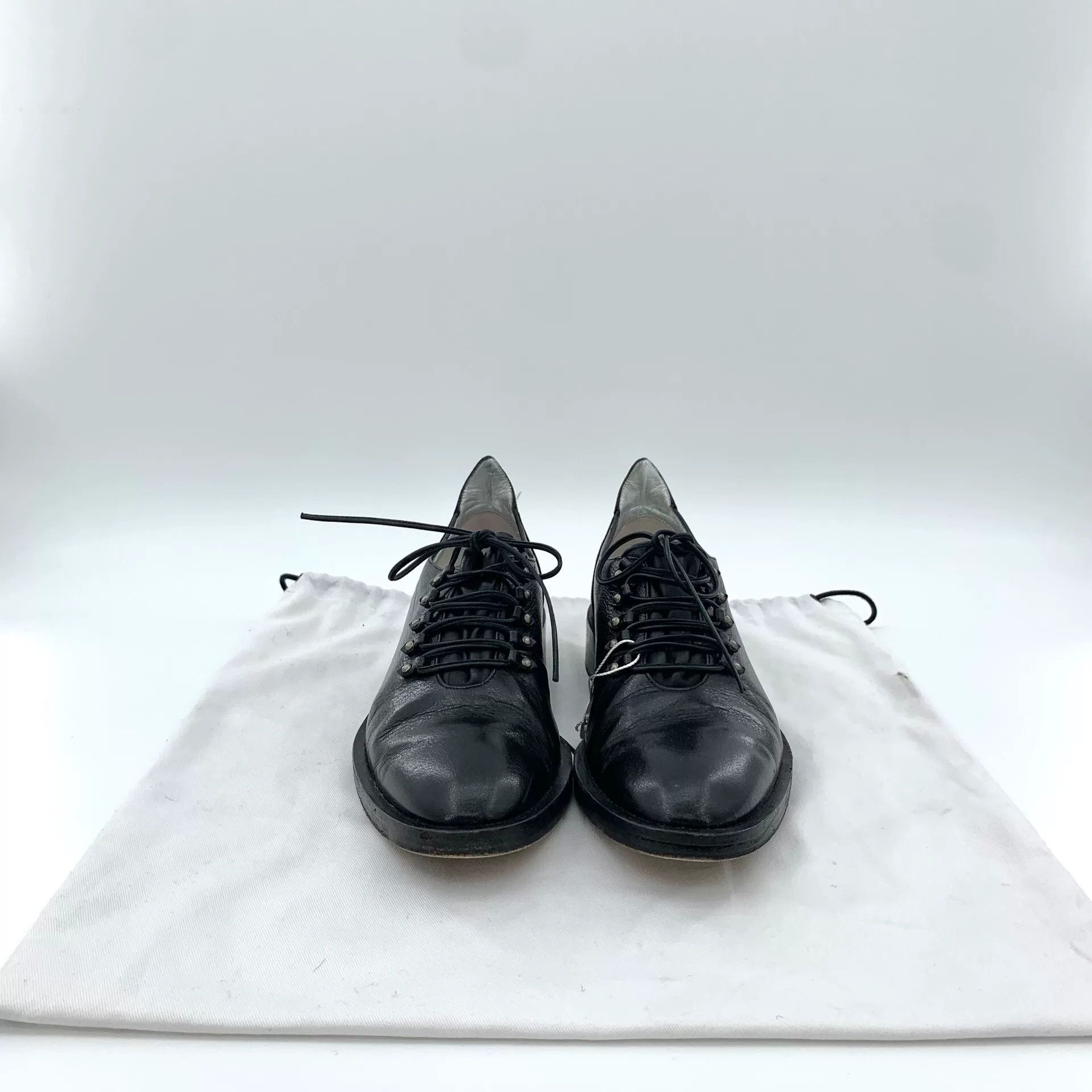 Givenchy Givenchy Black Lace-Up Derby Flats Size US 5 / IT 35 - 9 Thumbnail