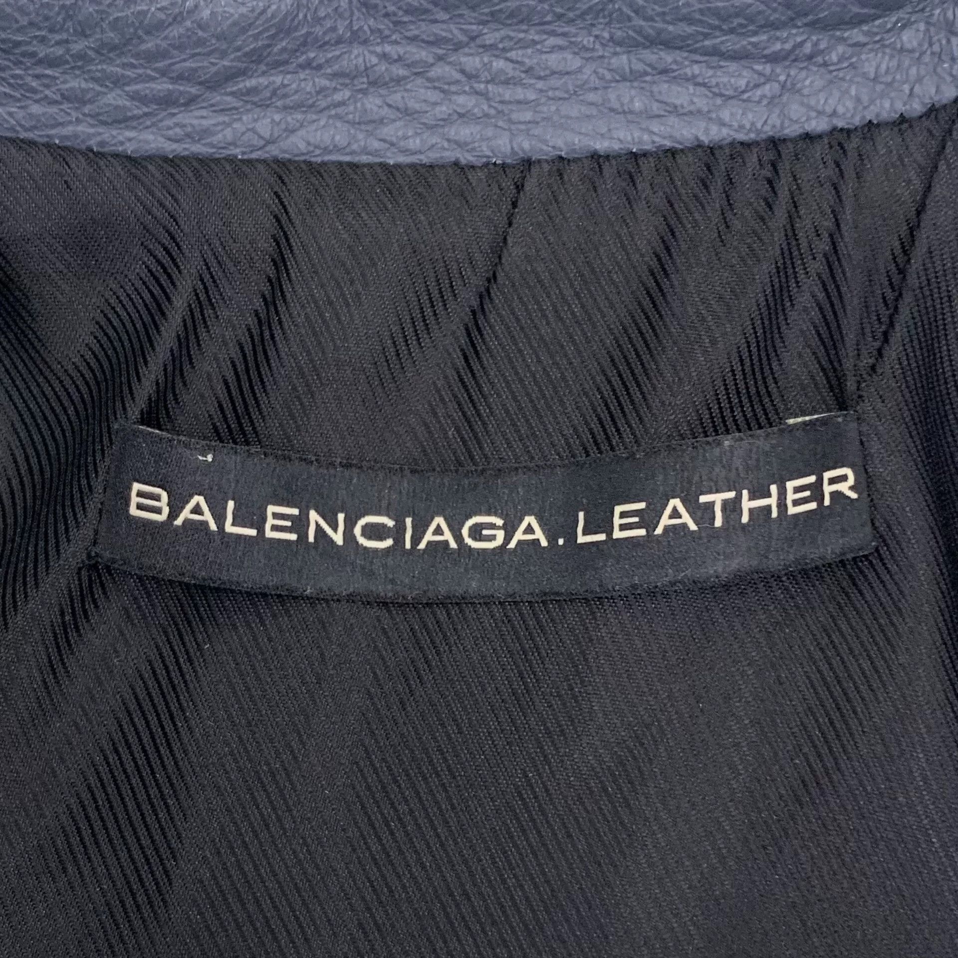 Balenciaga Balenciaga Blue Leather Motorcycle Jacket Size XXS / US 00 / IT 34 - 5 Thumbnail