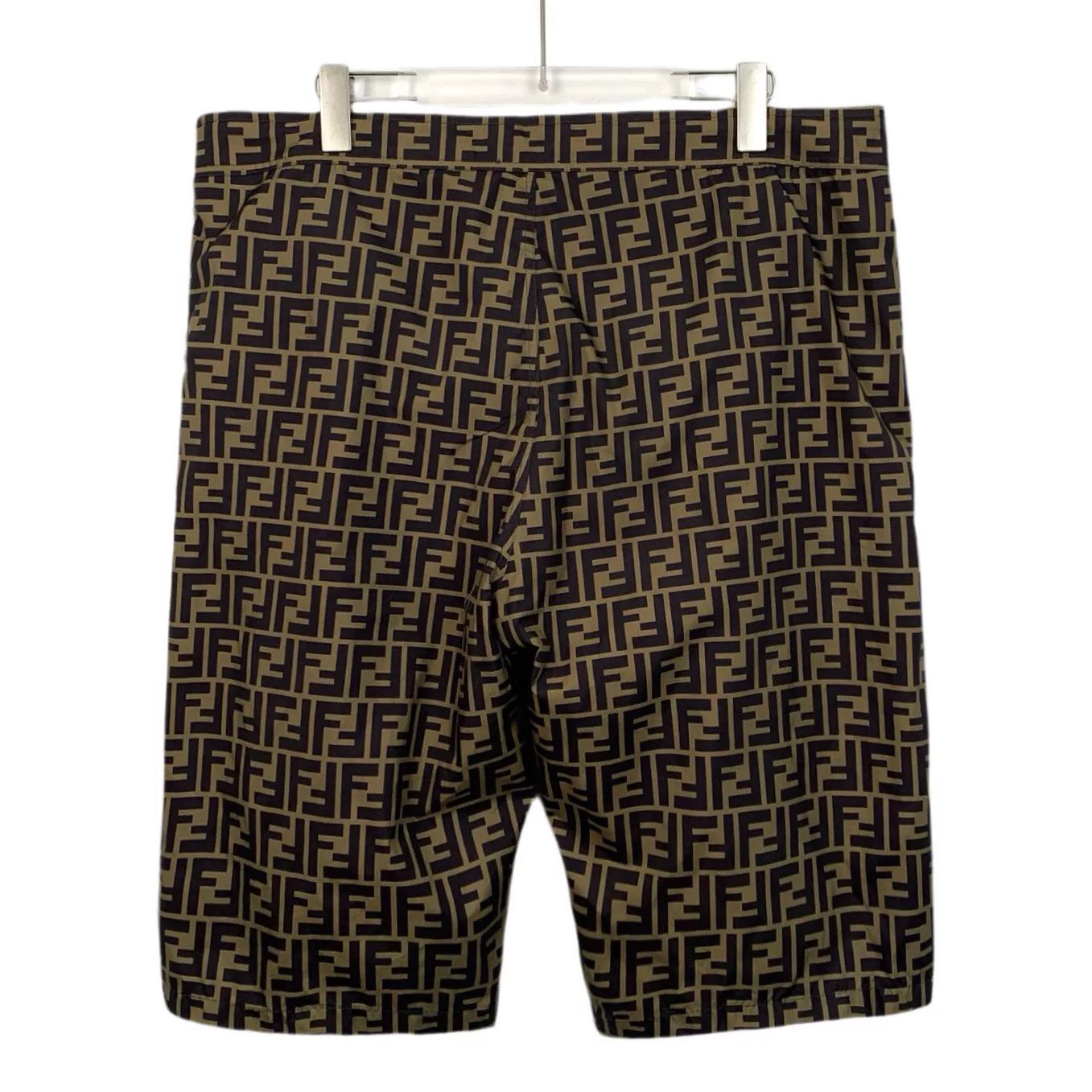 Fendi Fendi Brown Logo Print Casual Shorts Size US 35 - 2 Thumbnail