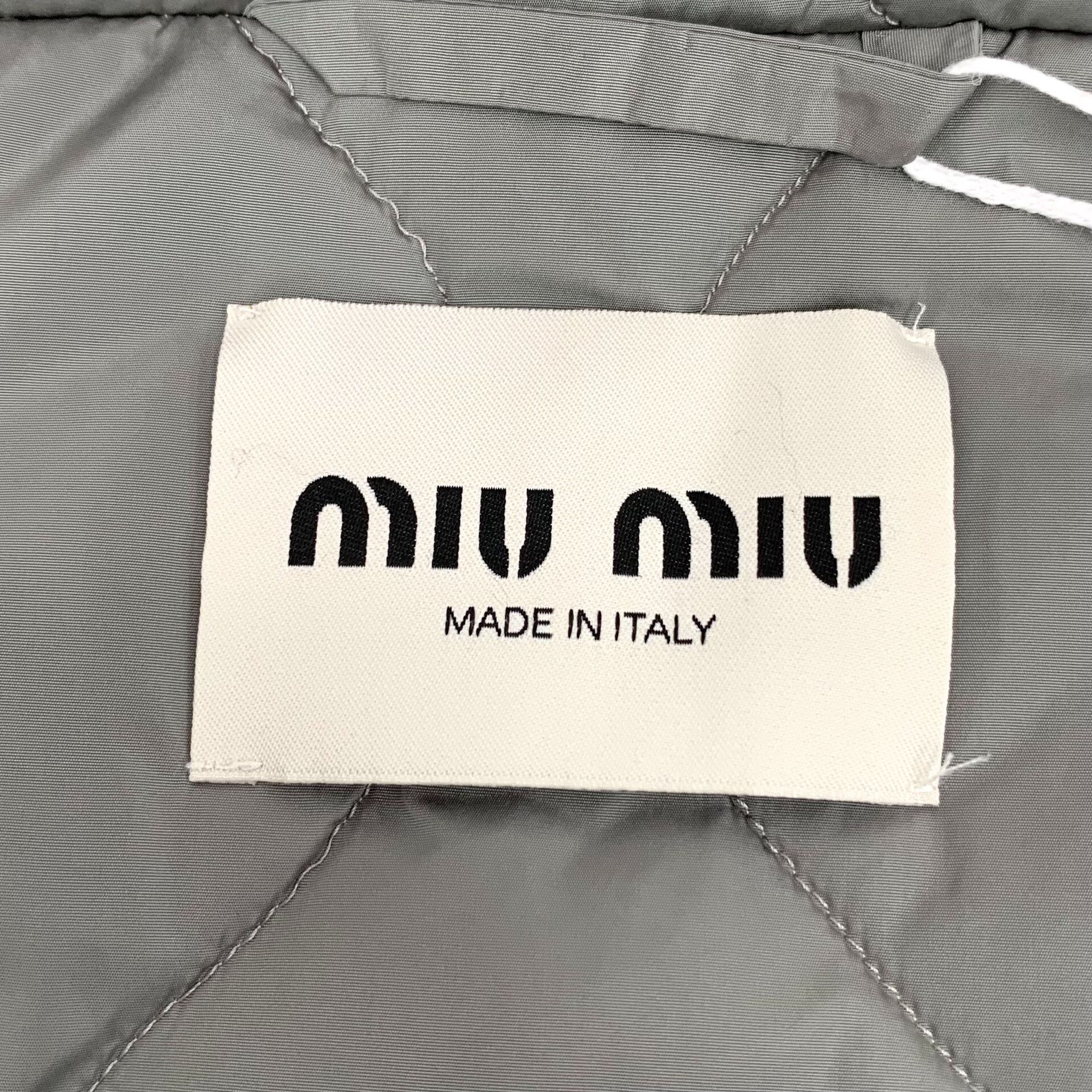 Miu Miu Miu Miu 2023 Gray Logo Hooded Jacket Size M / US 6-8 / IT 42-44 - 6 Thumbnail