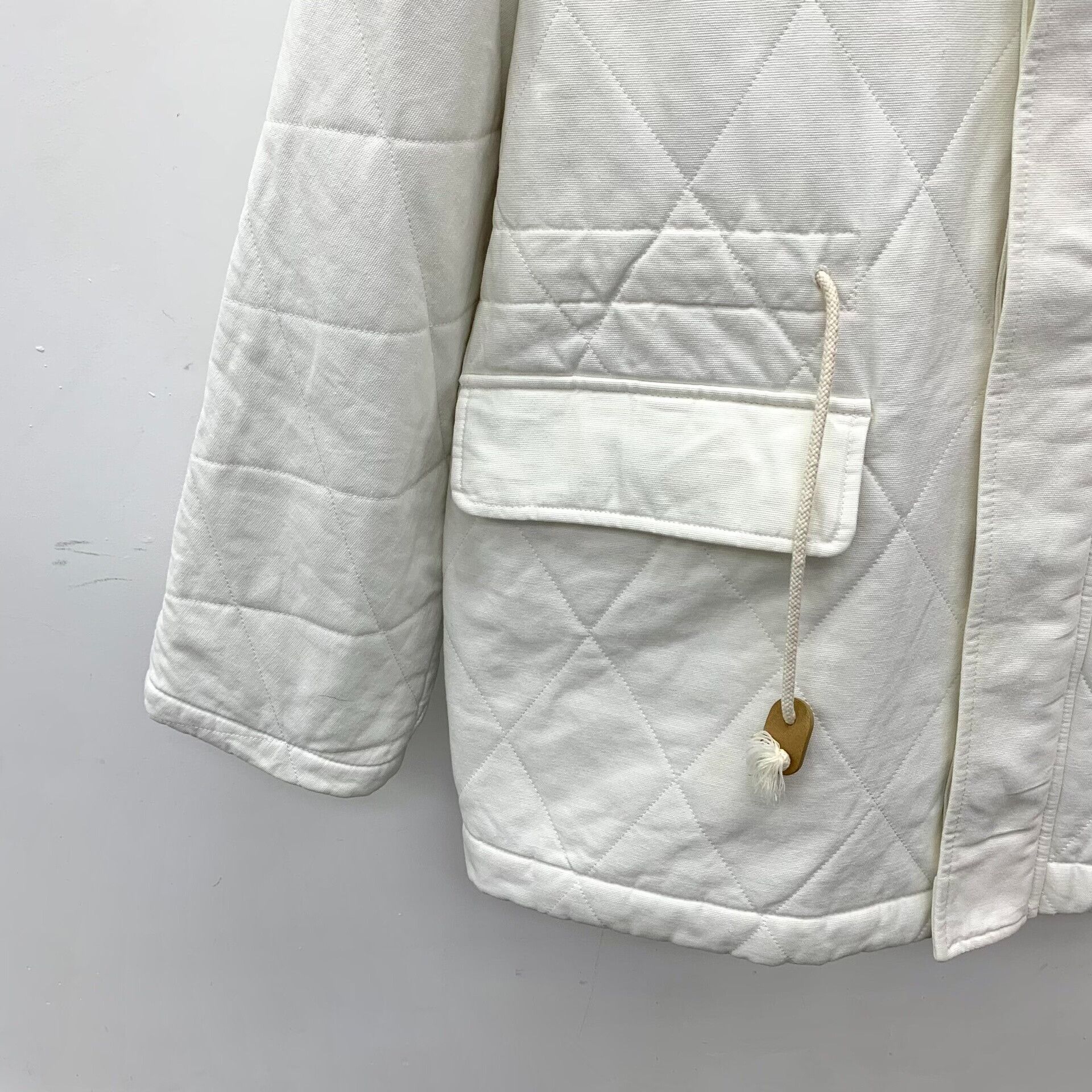 Loewe Loewe White Diamond Quilted Cotton Hooded Jacket Size US L / EU 52-54 / 3 - 4 Thumbnail