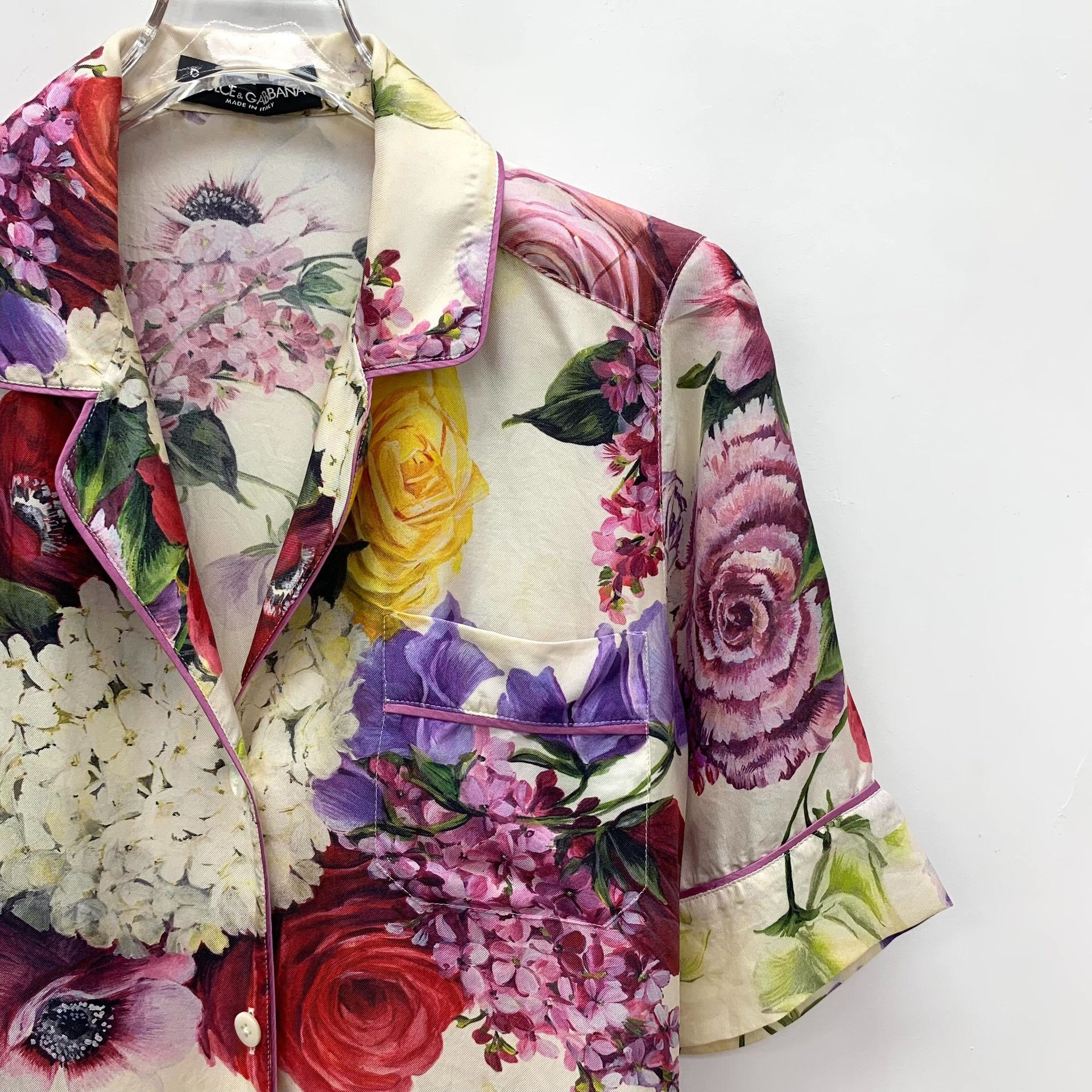 Dolce & Gabbana Dolce Gabbana Floral Print Silk Short-Sleeve Shirt Size XS / US 0-2 / IT 36-38 - 3 Thumbnail